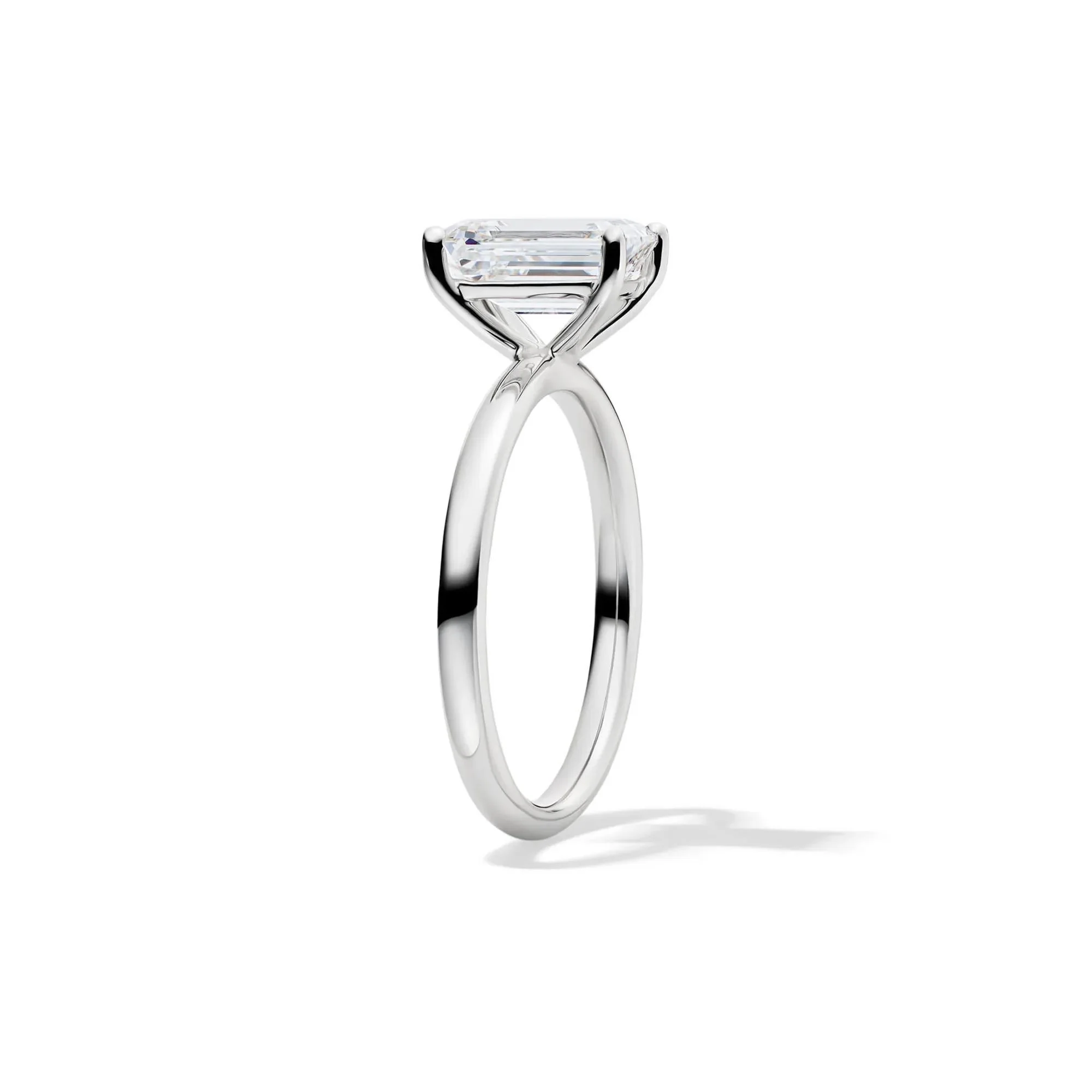 Lab Grown Diamond Emerald-Cut Solitaire Ring Platinum (2 CT.) White Size 6.5 2mm - Image 3