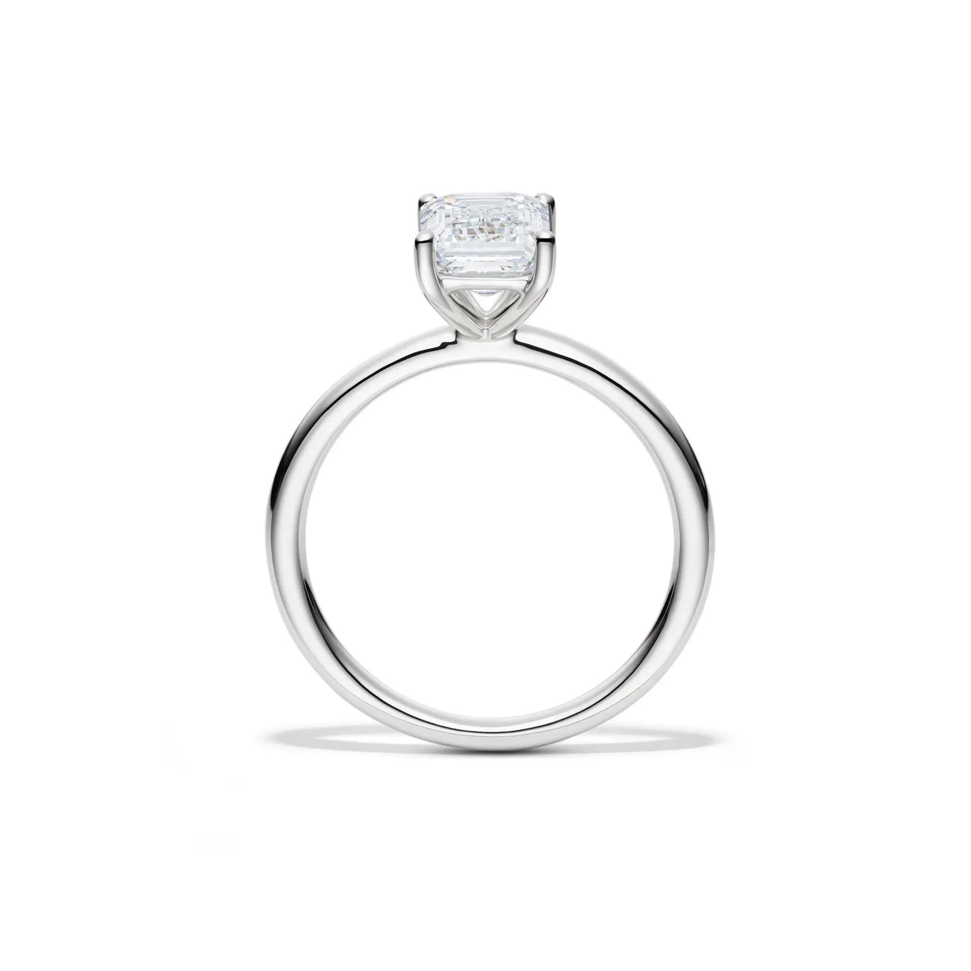 Lab Grown Diamond Emerald-Cut Solitaire Ring Platinum (2 CT.) White Size 7 2mm - Image 2