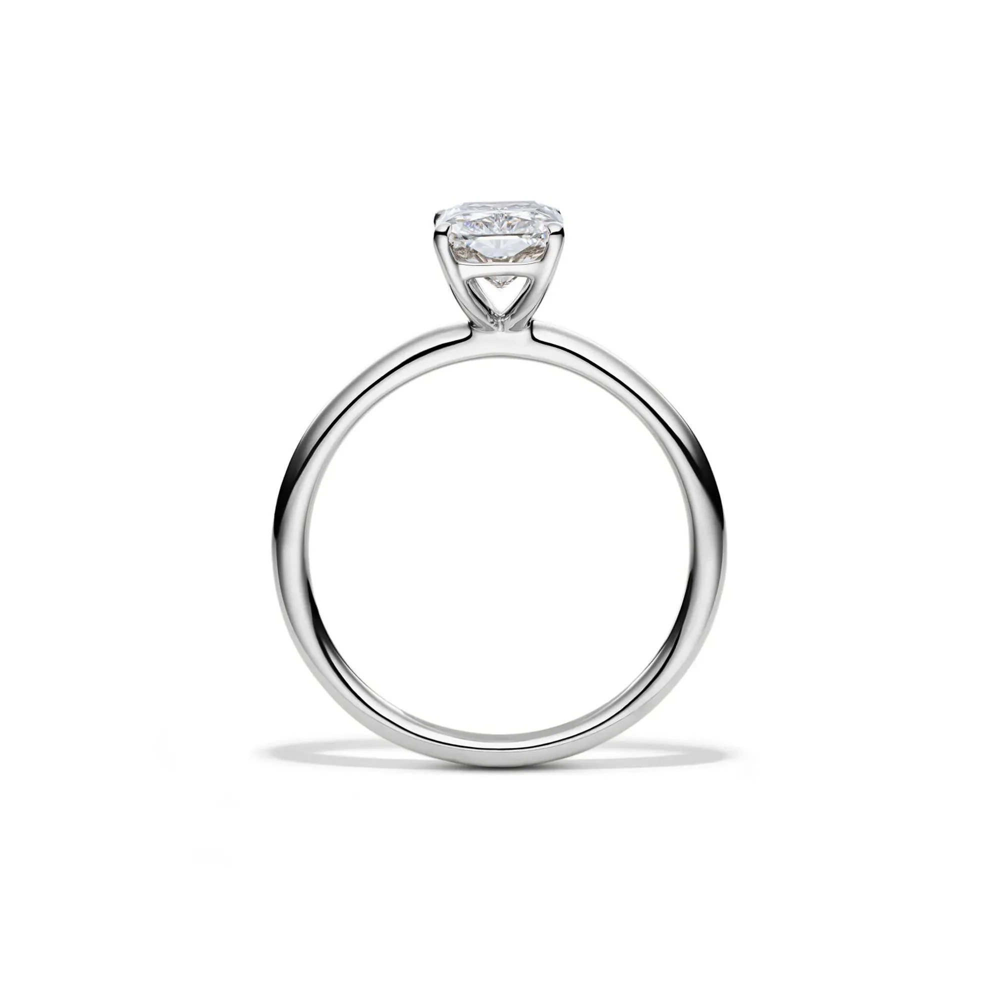 Lab Grown Diamond Radiant-Cut Solitaire Ring Platinum (1/2 CT.) White Size 6 2mm - Image 2