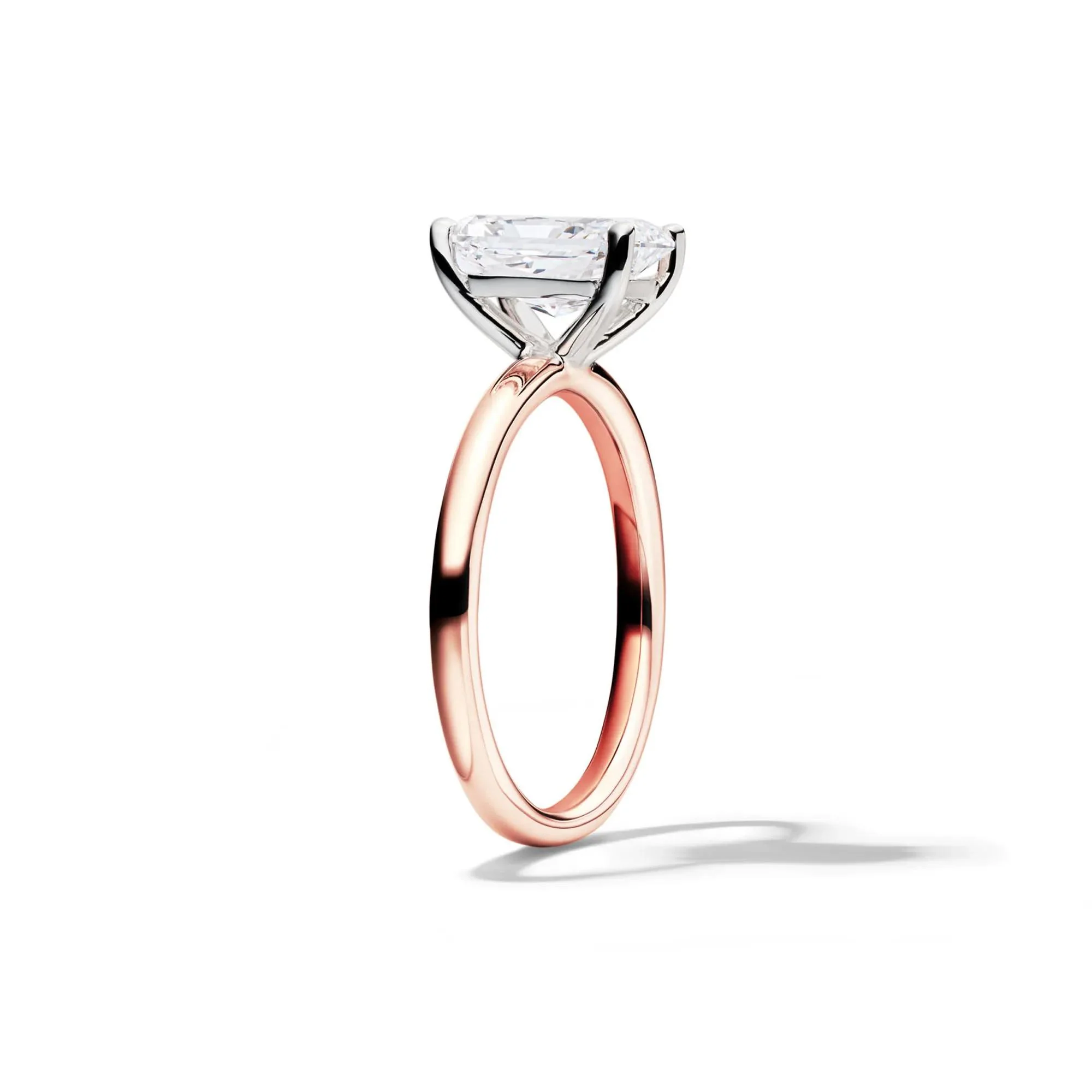 Lab Grown Diamond Radiant-Cut Solitaire Ring 14K Rose Gold (2 CT.) Size 8 2mm - Image 3