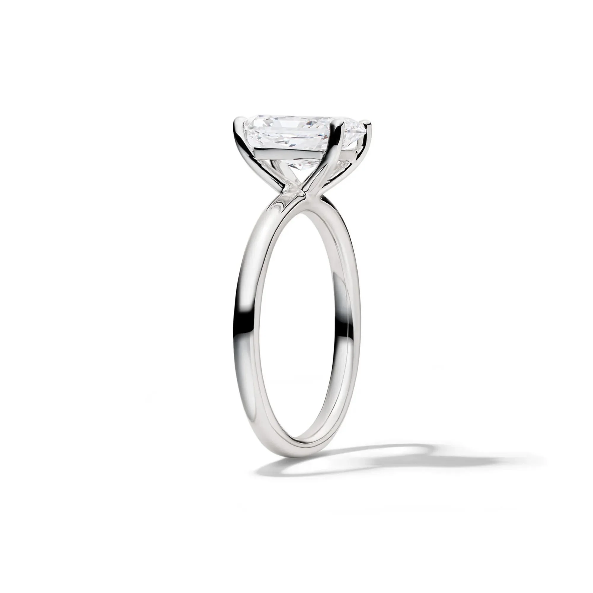 Lab Grown Diamond Radiant-Cut Solitaire Ring 14K White Gold (2 CT.) Size 12 2mm - Image 3