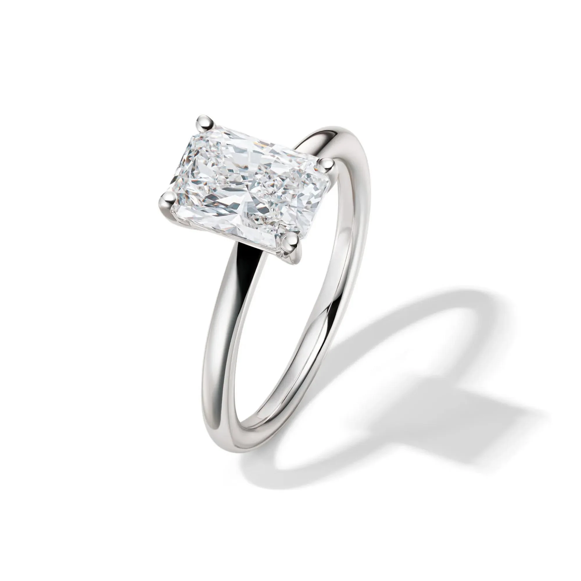 Lab Grown Diamond Radiant-Cut Solitaire Ring 14K White Gold (2 CT.) Size 8.5 2mm - Image 4