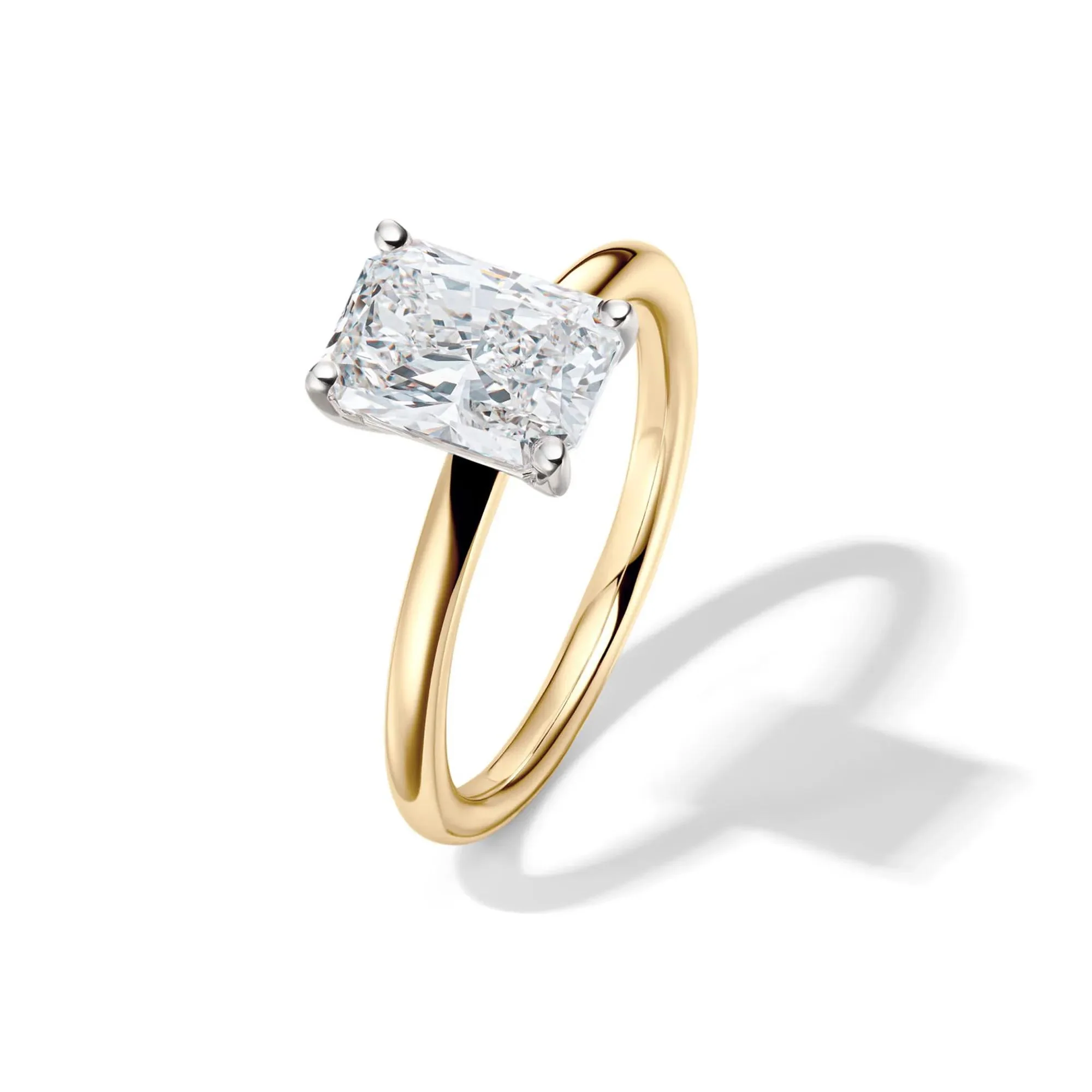 Lab Grown Diamond Radiant-Cut Solitaire Ring 14K Yellow Gold (2 CT.) Size 12 2mm - Image 4