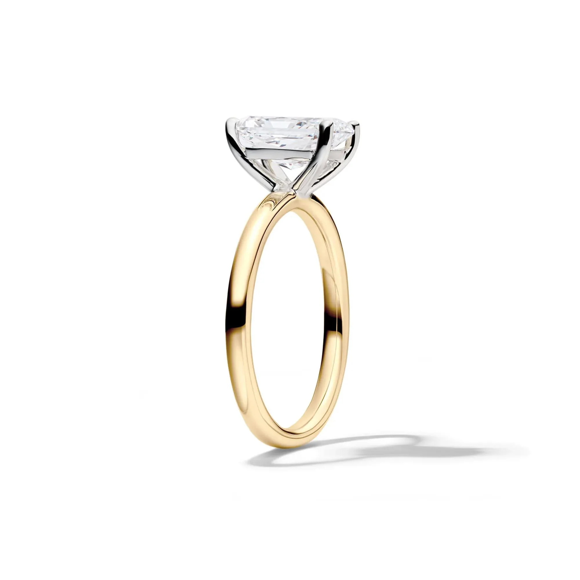 Lab Grown Diamond Radiant-Cut Solitaire Ring 14K Yellow Gold (2 CT.) Size 6 2mm - Image 3
