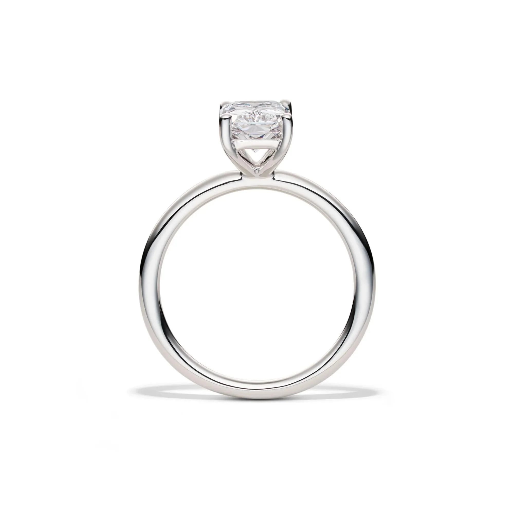 Lab Grown Diamond Radiant-Cut Solitaire Ring Platinum (2 CT.) White Size 10 2mm - Image 2
