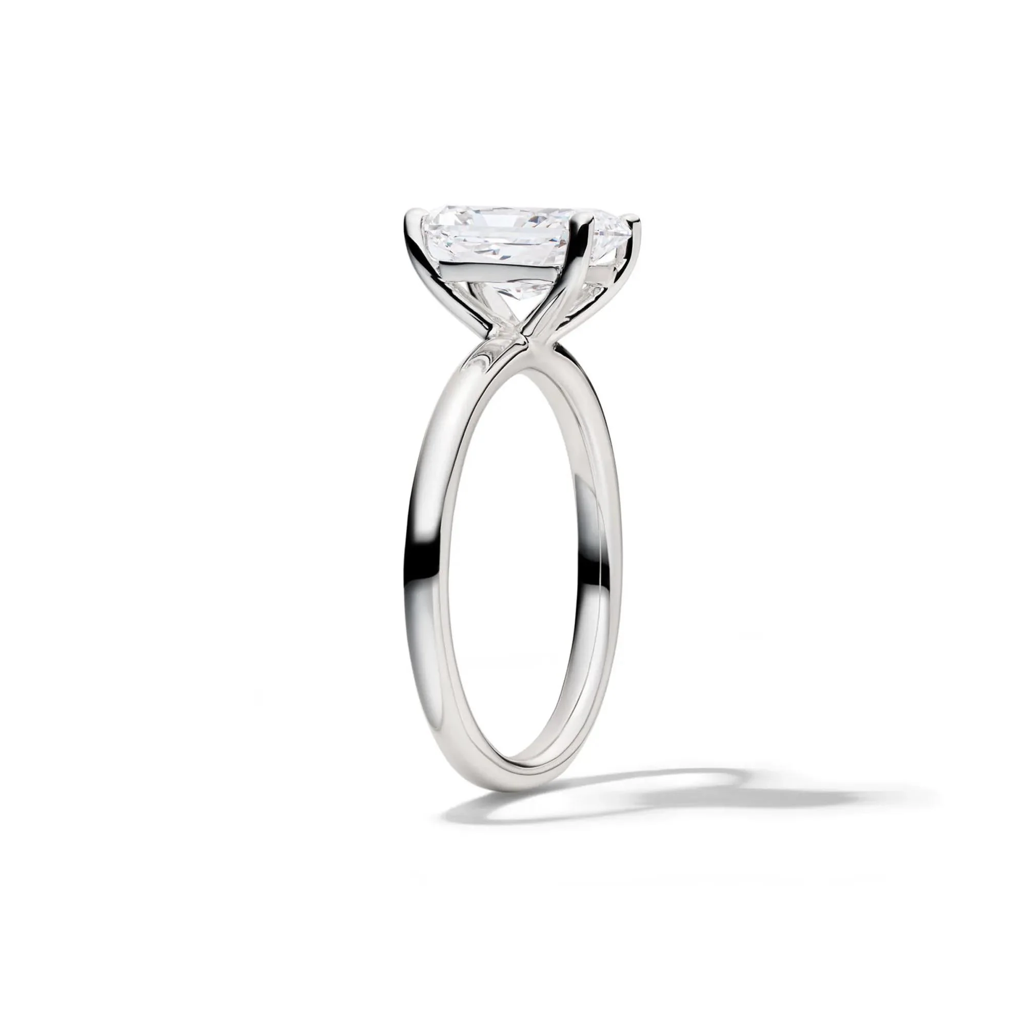 Lab Grown Diamond Radiant-Cut Solitaire Ring Platinum (2 CT.) White Size 8 2mm - Image 3