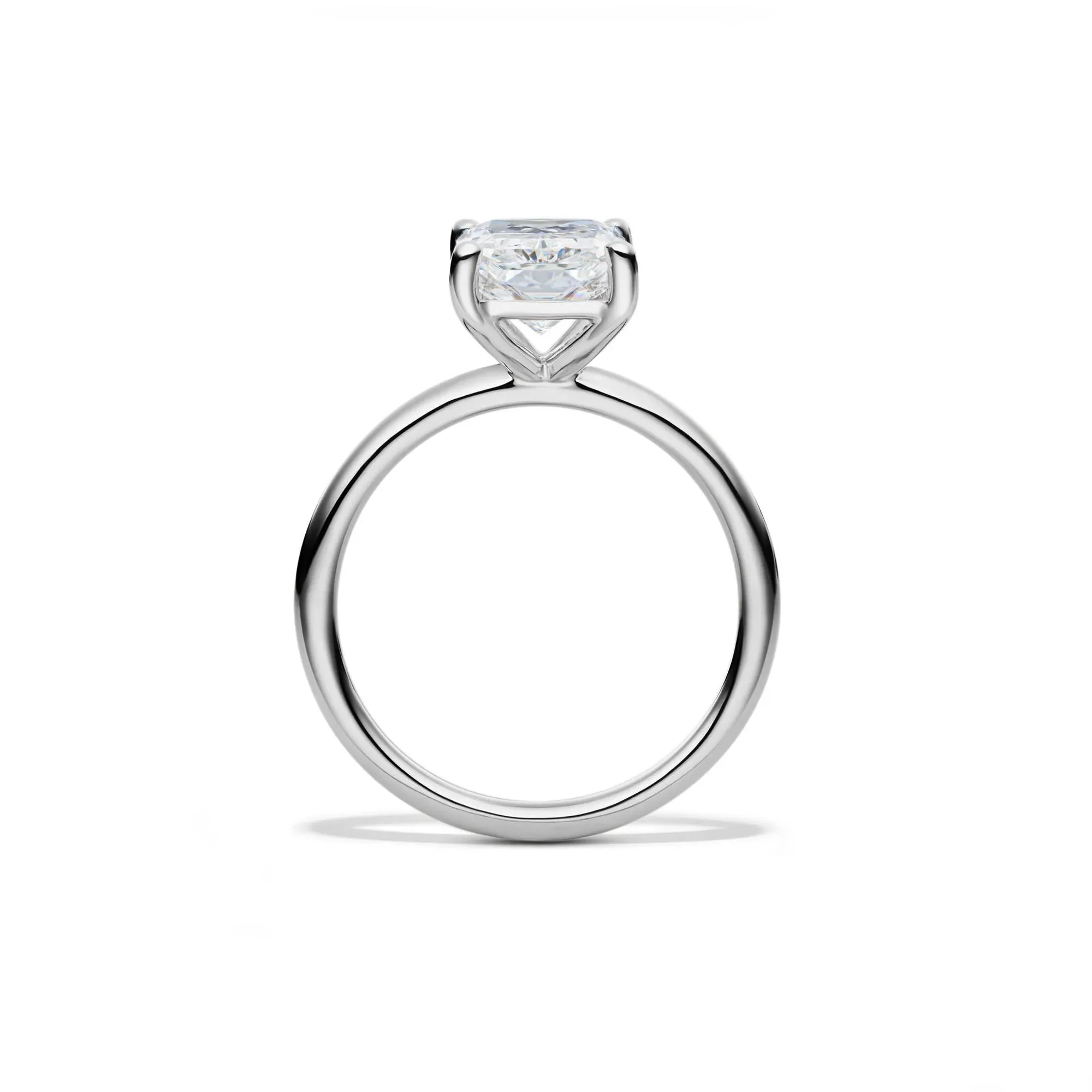 Lab Grown Diamond Radiant-Cut Solitaire Ring 14K White Gold (3 CT.) Size 6.5 2mm - Image 2