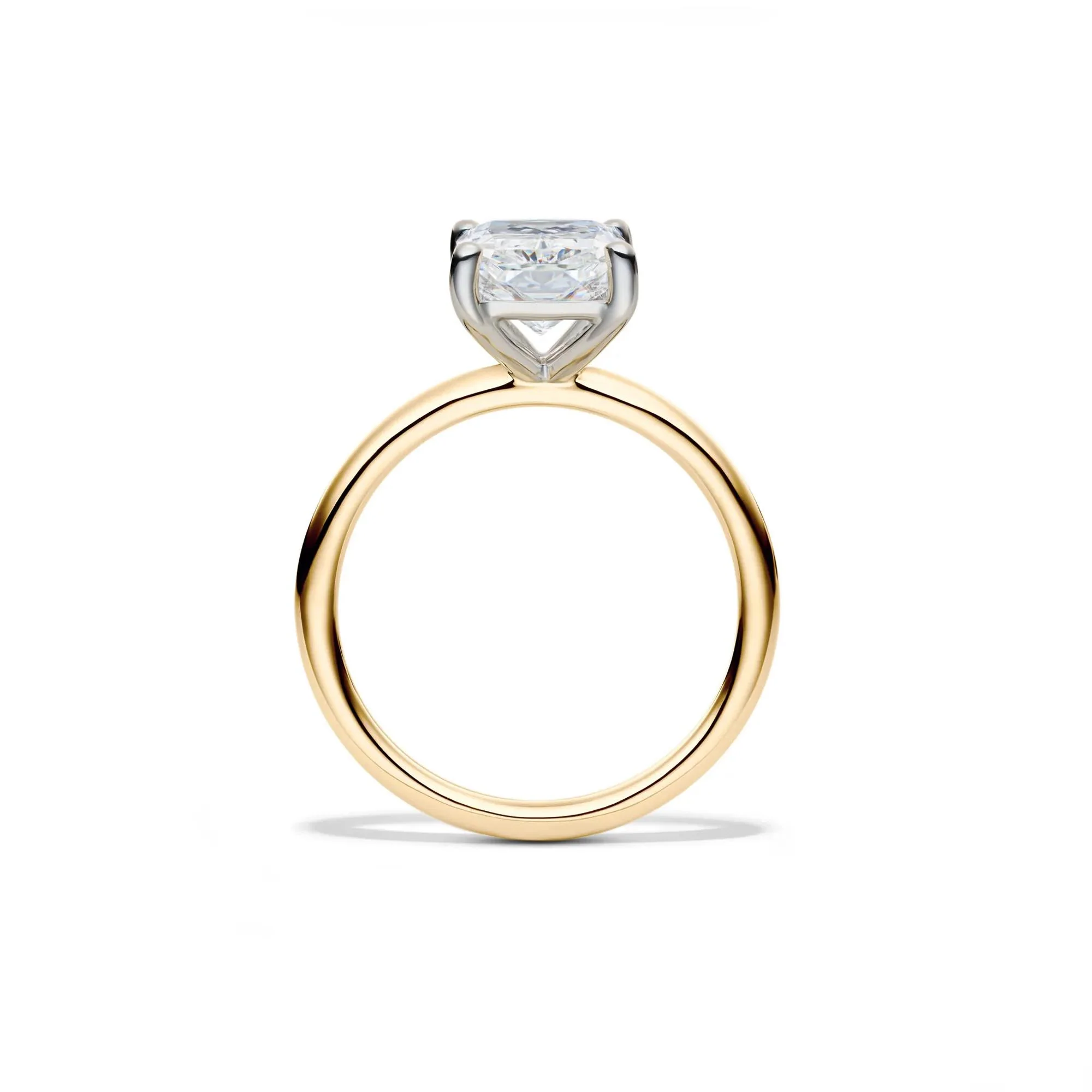 Lab Grown Diamond Radiant-Cut Solitaire Ring 14K Yellow and White Gold (3 CT.) Size 4 2mm - Image 2