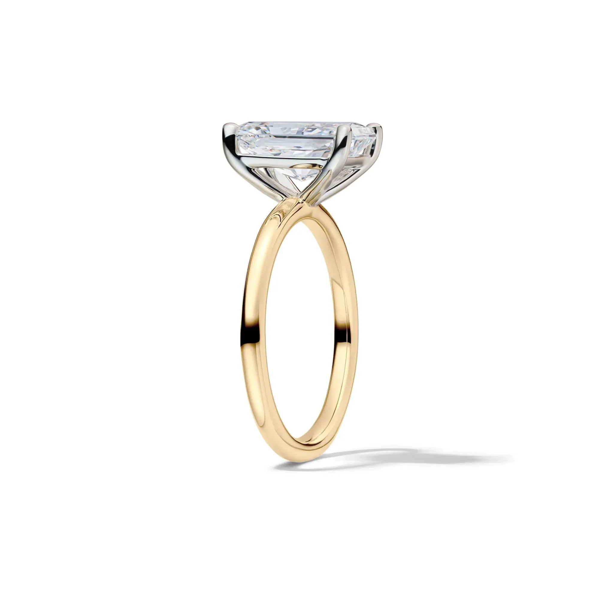 Lab Grown Diamond Radiant-Cut Solitaire Ring 14K Yellow and White Gold (3 CT.) Size 7.5 2mm - Image 3