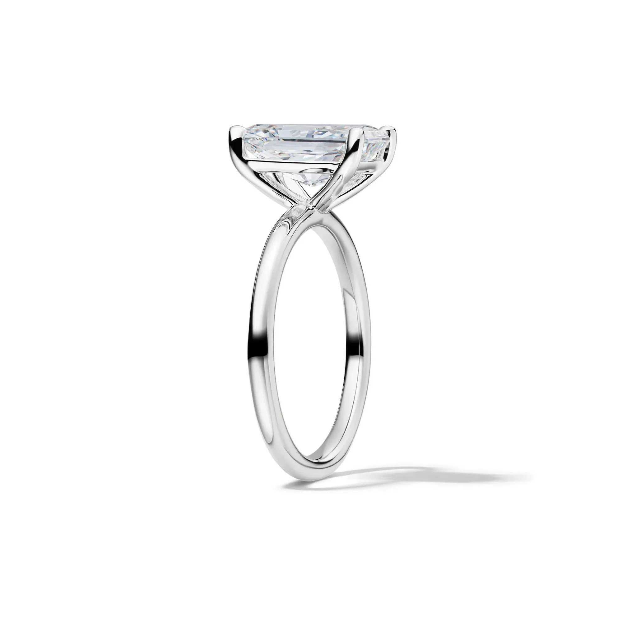 Lab Grown Diamond Radiant-Cut Solitaire Ring Platinum (3 CT.) White Size 6 2mm - Image 3