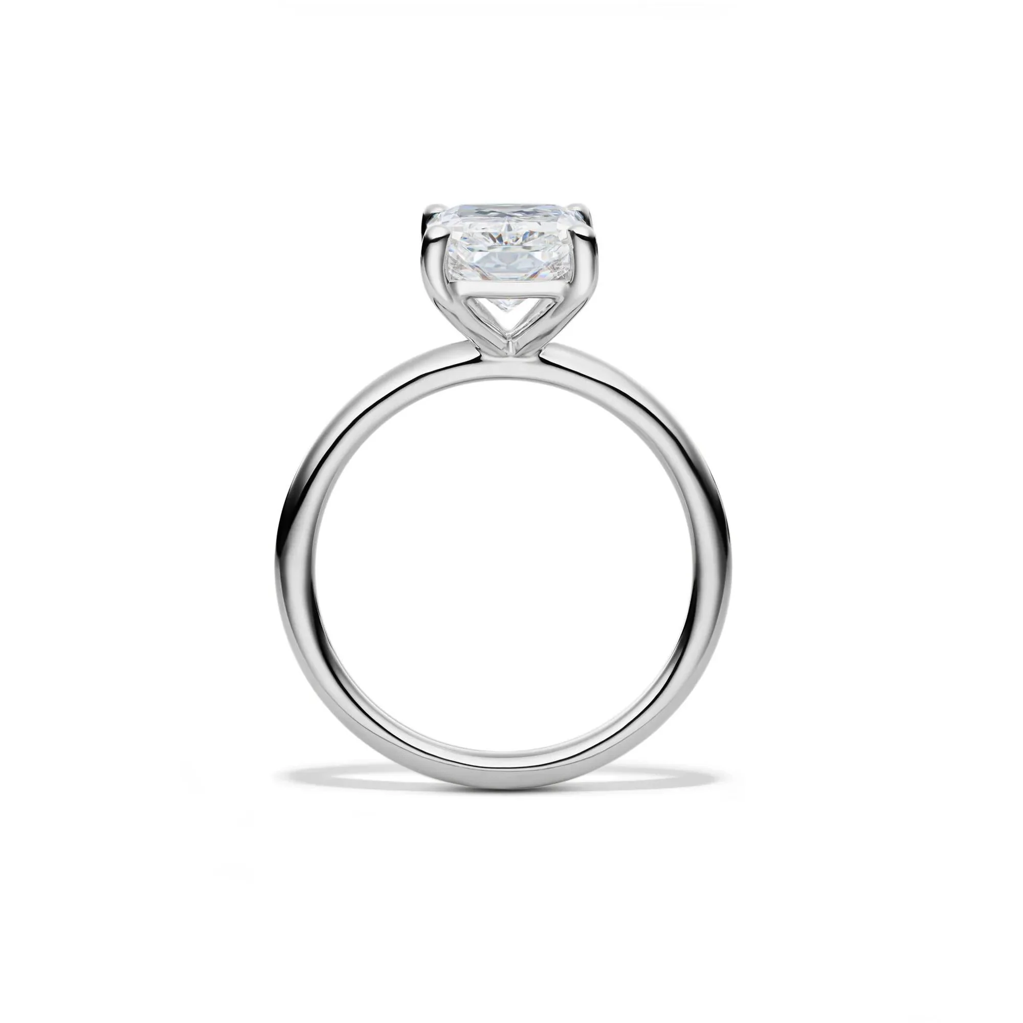 Lab Grown Diamond Radiant-Cut Solitaire Ring Platinum (3 CT.) White Size 8 2mm - Image 2