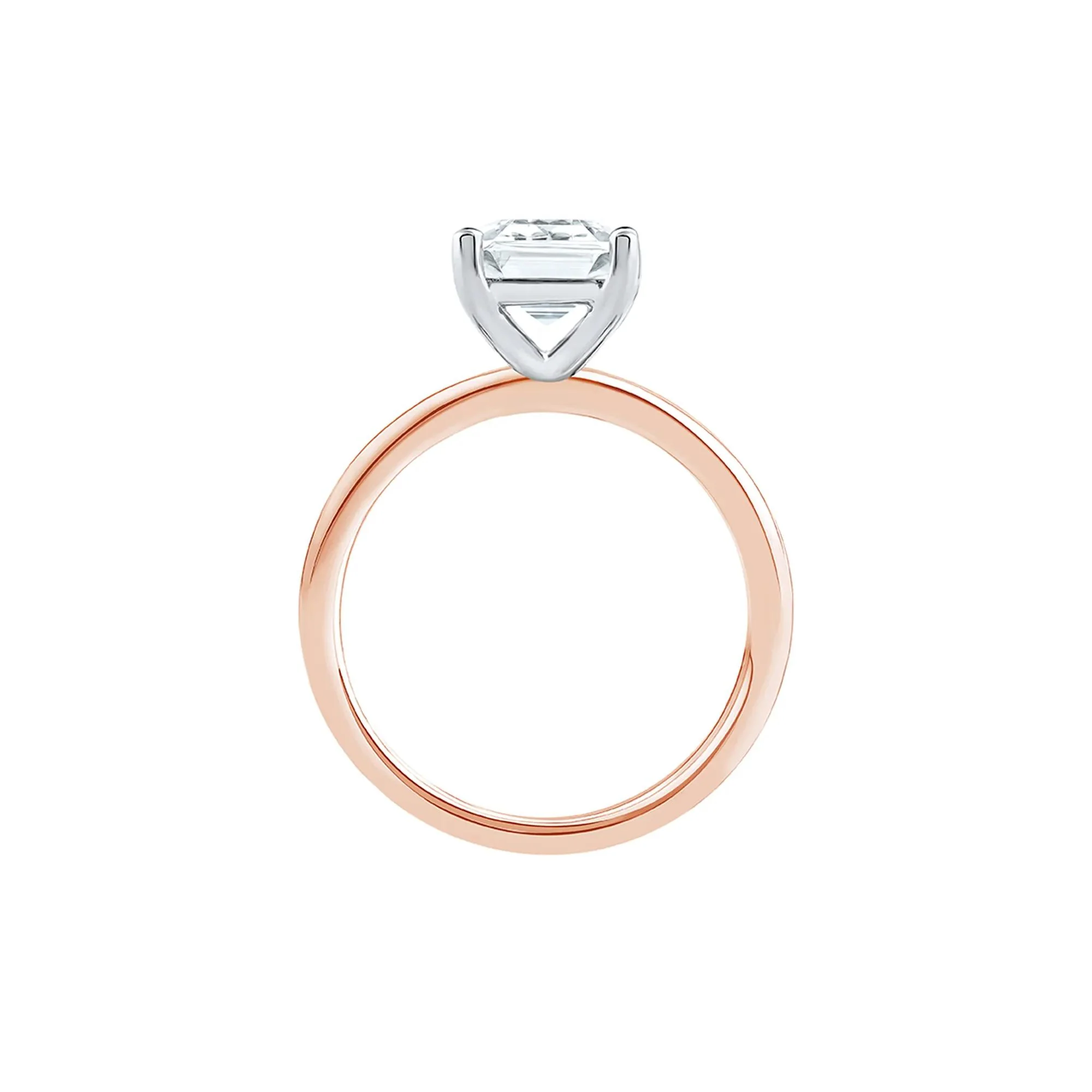 Lab Grown Diamond Emerald-Cut Solitaire Ring 14K Rose Gold (3 CT.) Size 5 2mm - Image 2