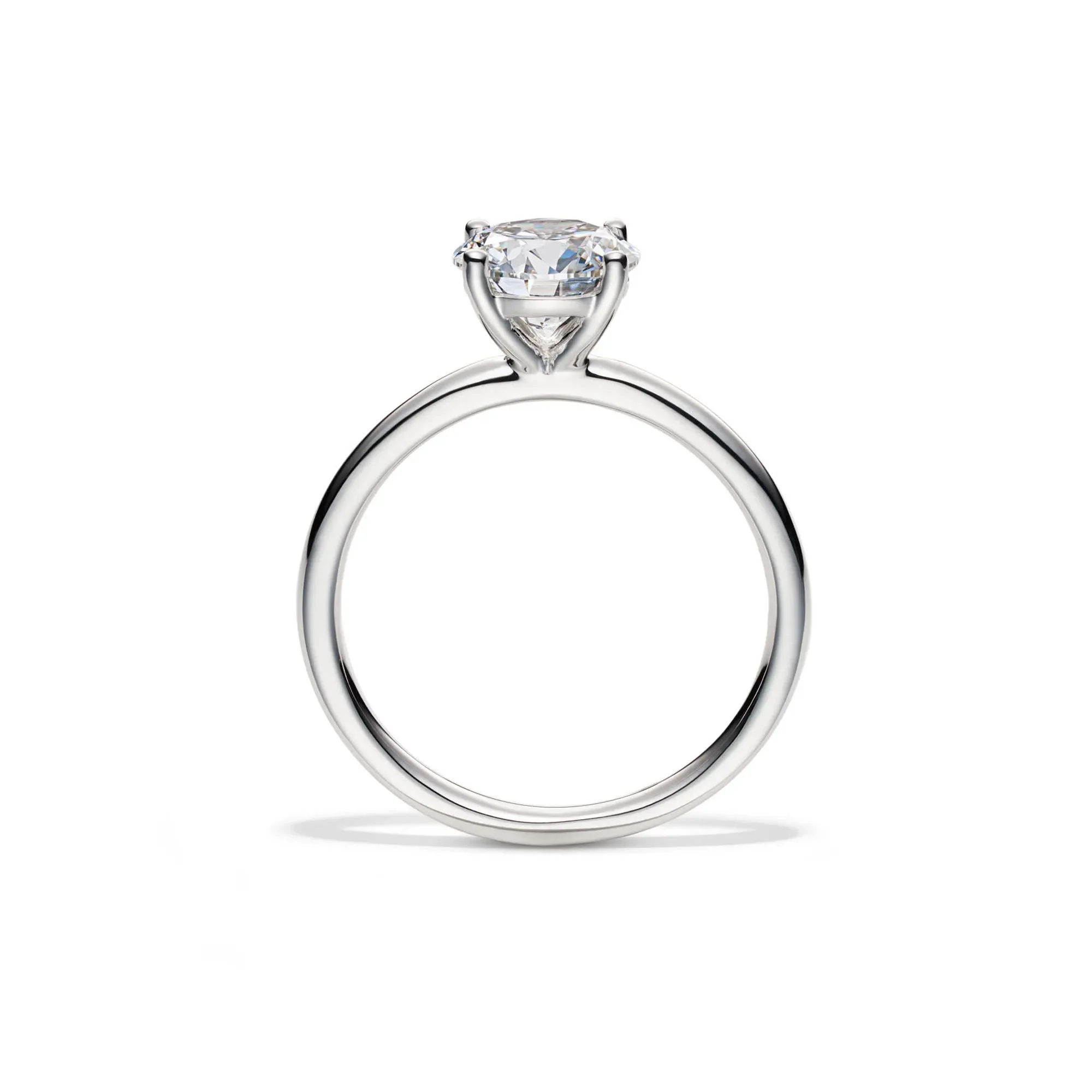 Lab Grown Diamond Solitaire Round Engagement Ring Platinum (1/2 CT.) White Size 6 2mm - Image 2