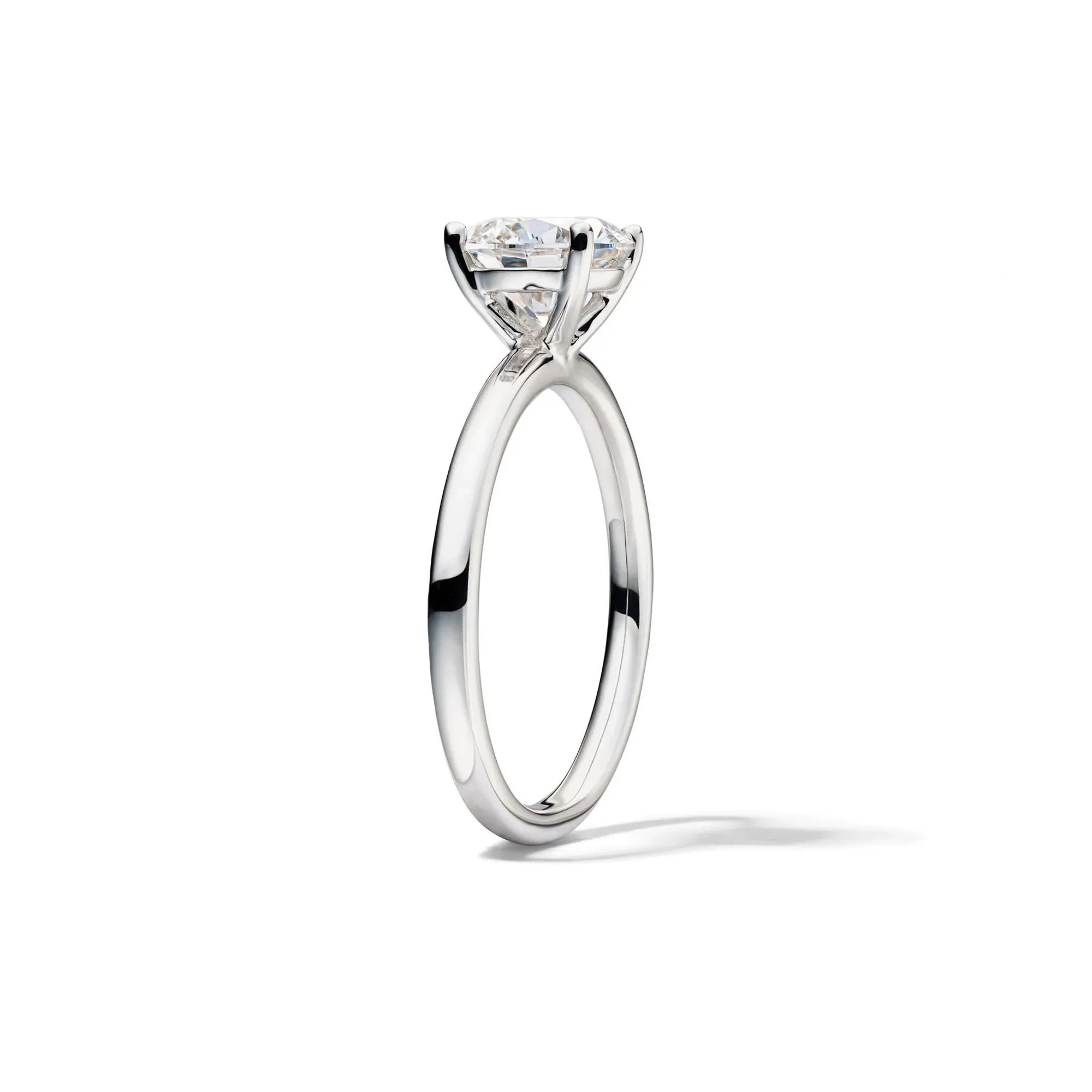 Lab Grown Diamond Solitaire Round Engagement Ring Platinum (1/2 CT.) White Size 7 2mm - Image 3