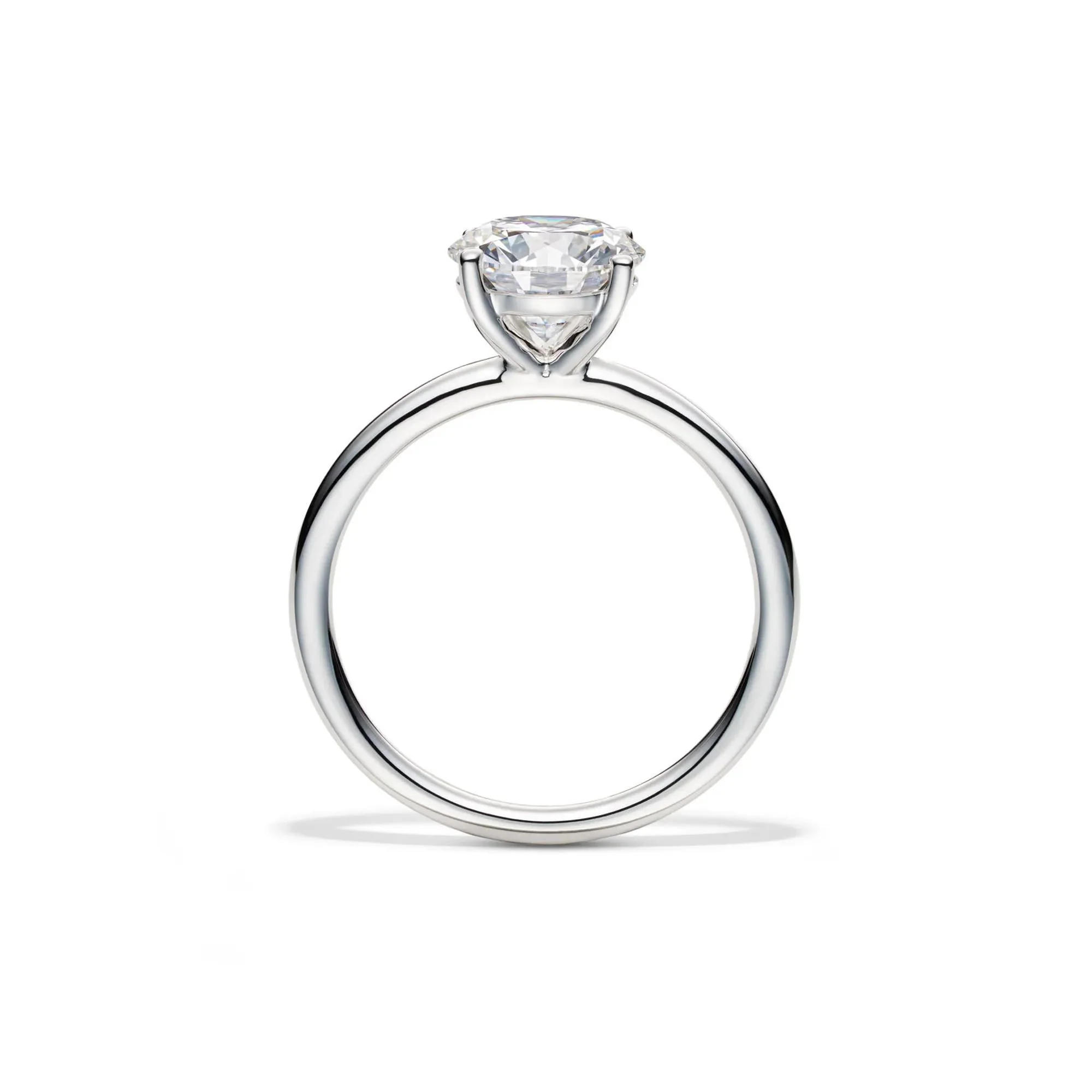 Lab Grown Diamond Solitaire Round Engagement Ring Platinum (2 CT.) White Size 9 2mm - Image 2