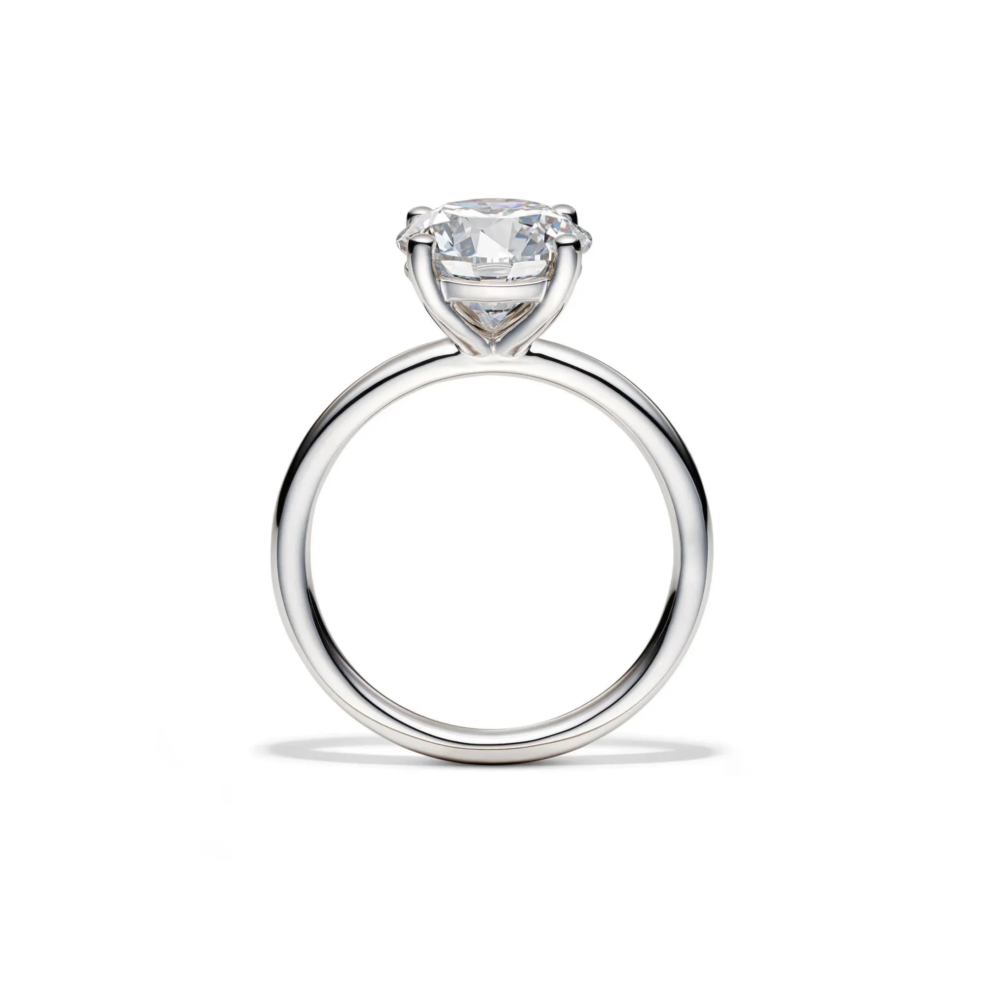 Lab Grown Diamond Solitaire Round Engagement Ring Platinum (3 CT.) White Size 8 2mm - Image 2