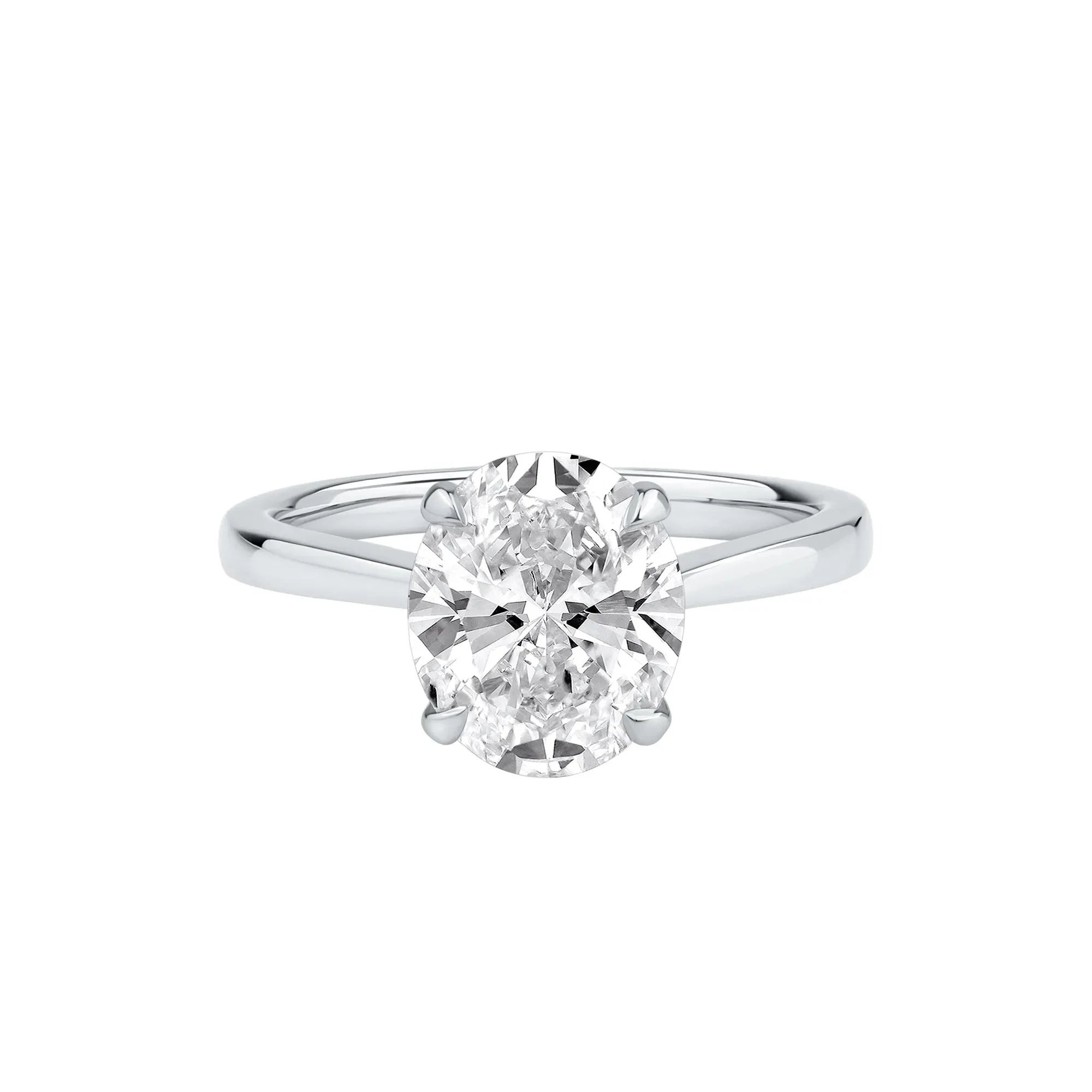 2 CT. Tw. Lab Grown Diamond Solitaire Engagement Ring Platinum Round Brilliant Cut White Size 4