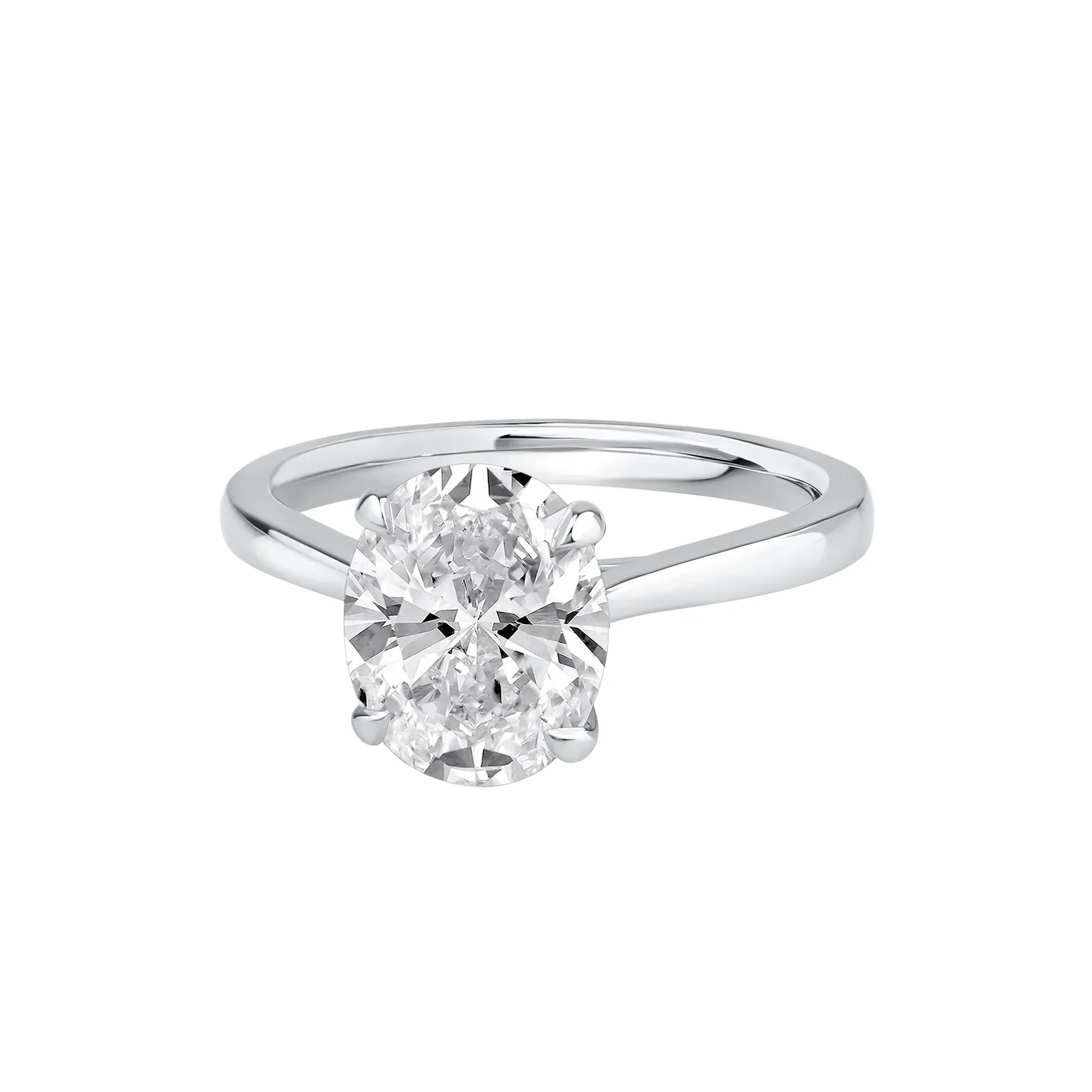 2 CT. Tw. Lab Grown Diamond Solitaire Engagement Ring Platinum Round Brilliant Cut White Size 8 - Image 4