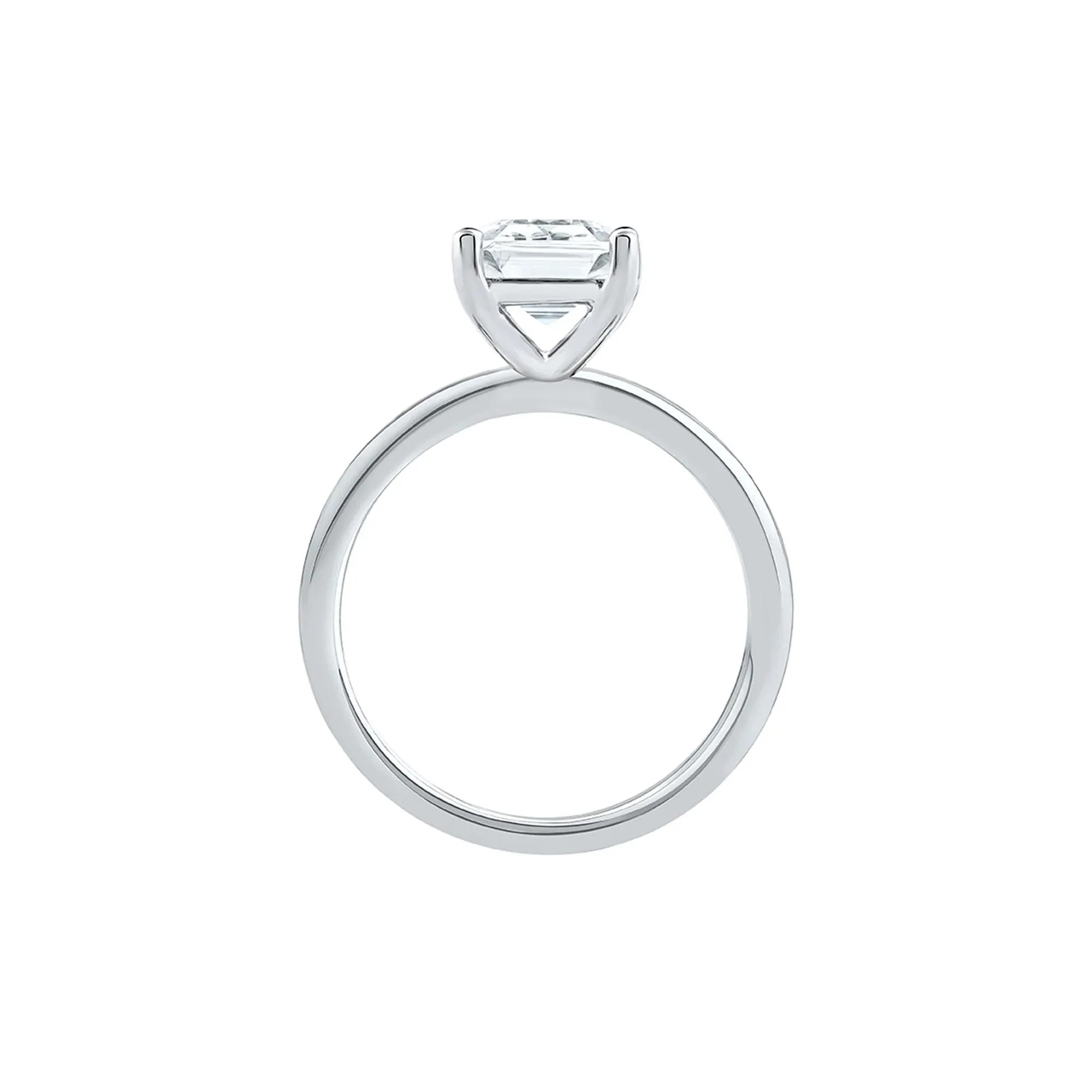 Lab Grown Diamond Emerald-Cut Solitaire Ring 14K White Gold (3 CT.) Size 7 2mm - Image 2