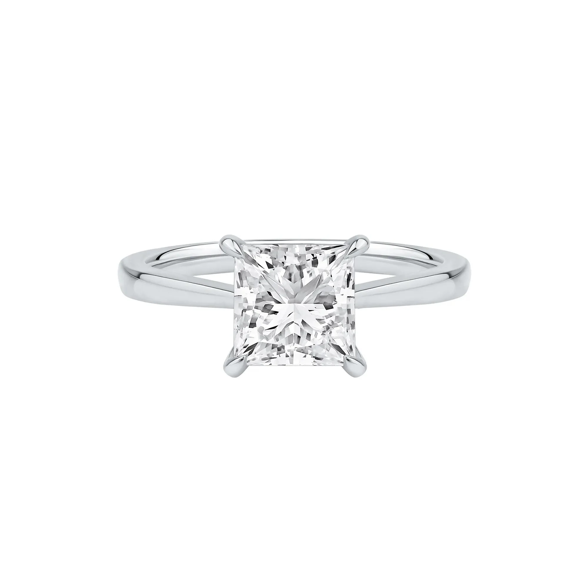 2 CT. Tw. Lab Grown Diamond Solitaire Engagement Ring Platinum Round Brilliant Cut White Size 6