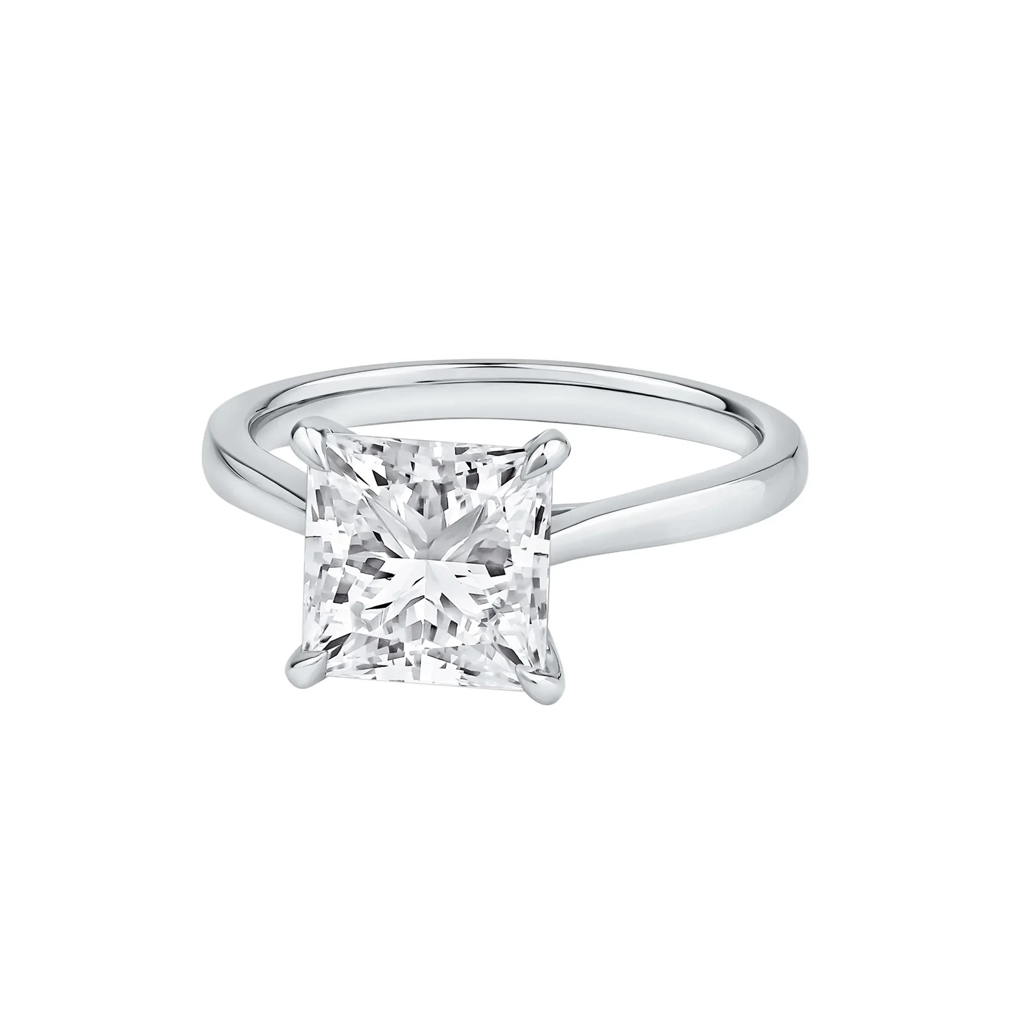 3 CT. Tw. Lab Grown Diamond Solitaire Engagement Ring Platinum Round Brilliant Cut White Size 10 - Image 4