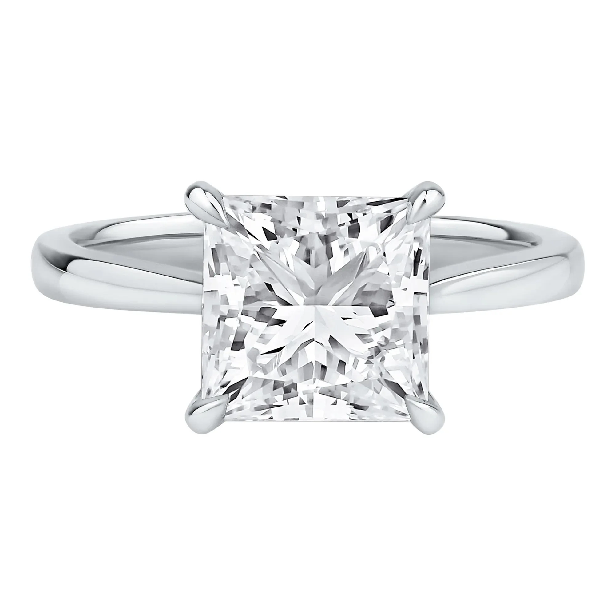 3 CT. Tw. Lab Grown Diamond Solitaire Engagement Ring Platinum Round Brilliant Cut White Size 8.5
