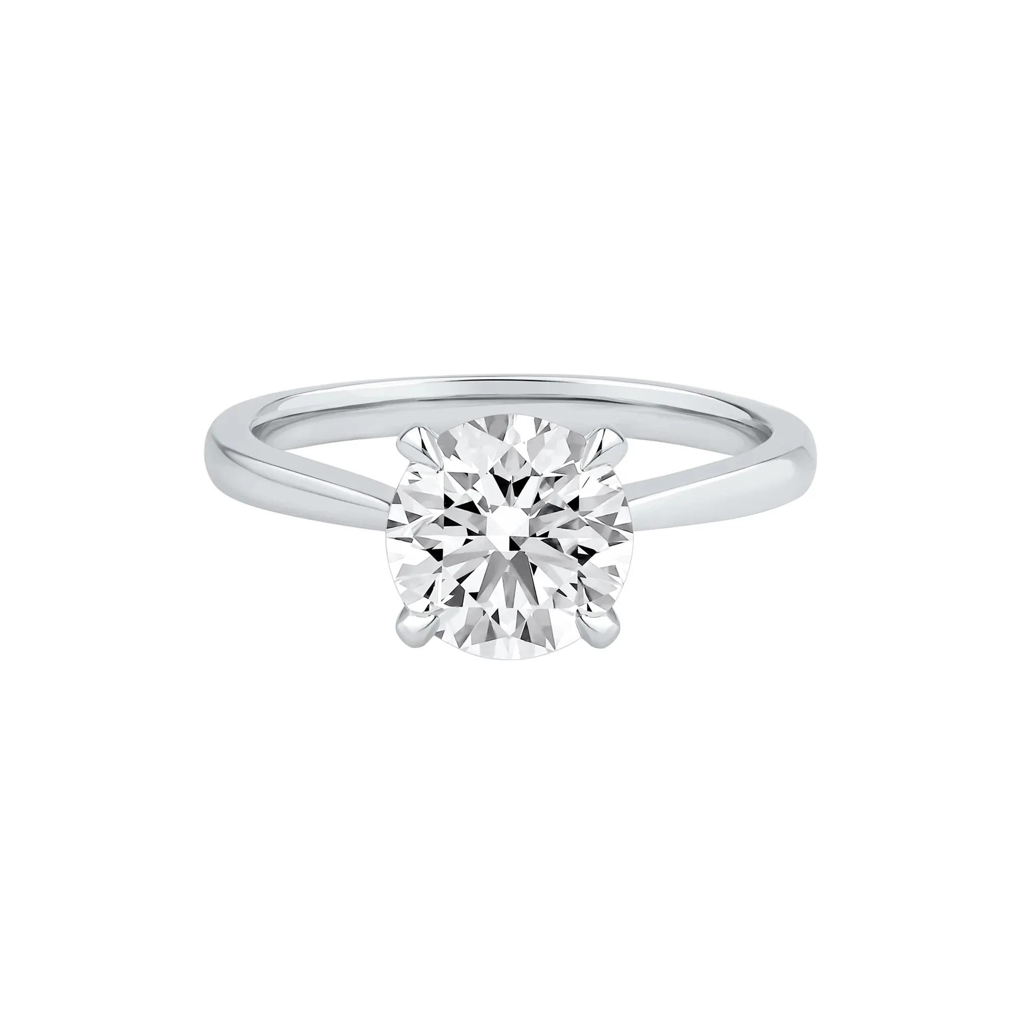 2 CT. Tw. Lab Grown Diamond Solitaire Engagement Ring Platinum Round Brilliant Cut White Size 8.5