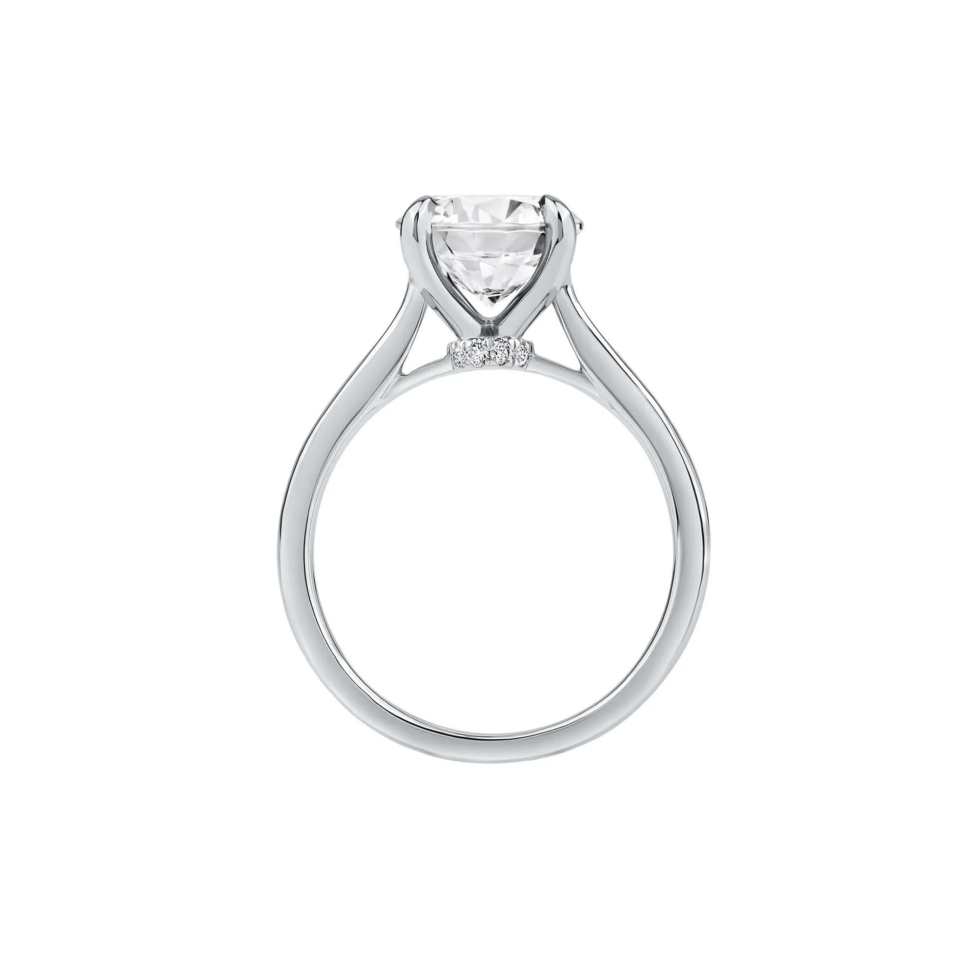 3 CT. Tw. Lab Grown Diamond Solitaire Engagement Ring Platinum Round Brilliant Cut White Size 7.5 - Image 2