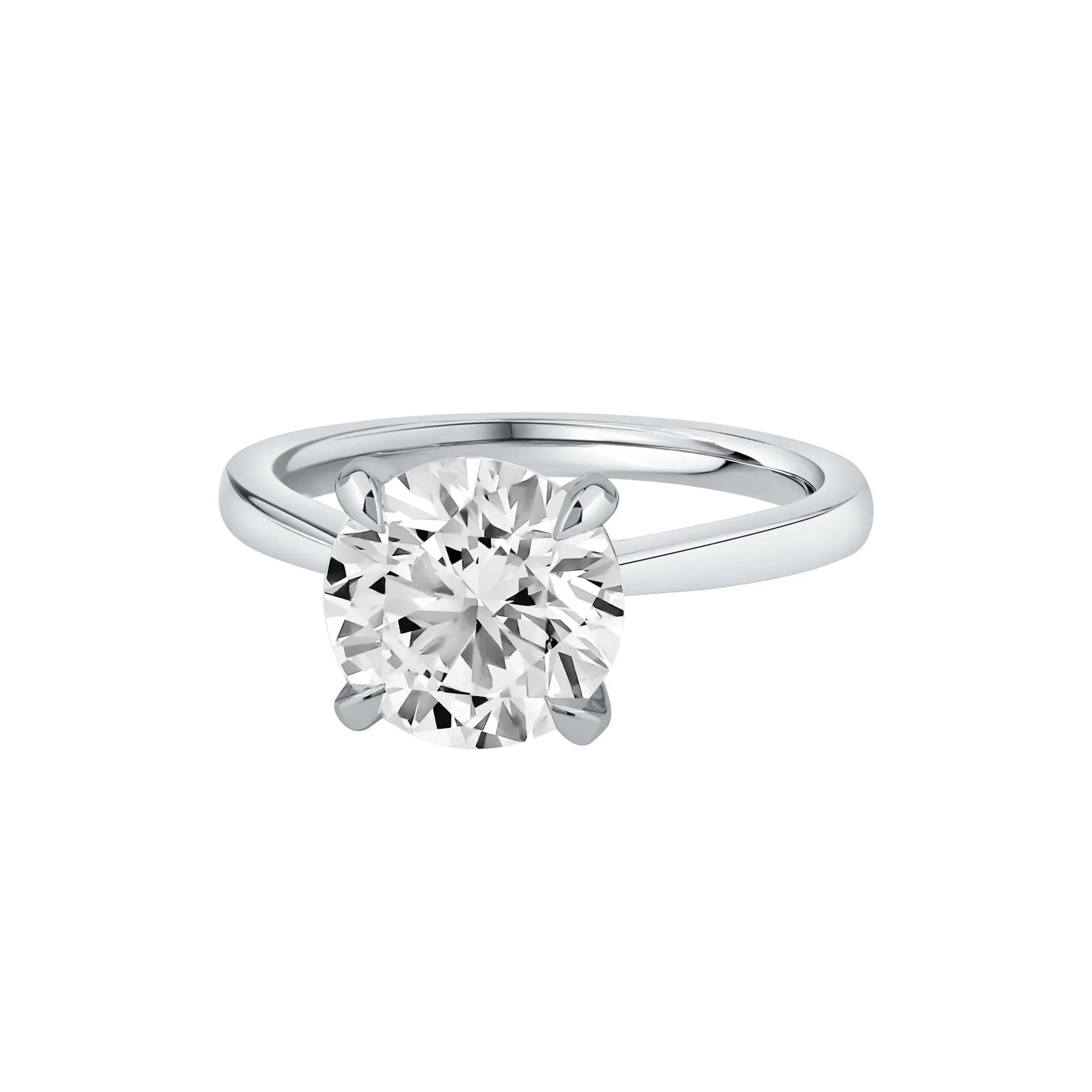 3 CT. Tw. Lab Grown Diamond Solitaire Engagement Ring Platinum Round Brilliant Cut White Size 8 - Image 4