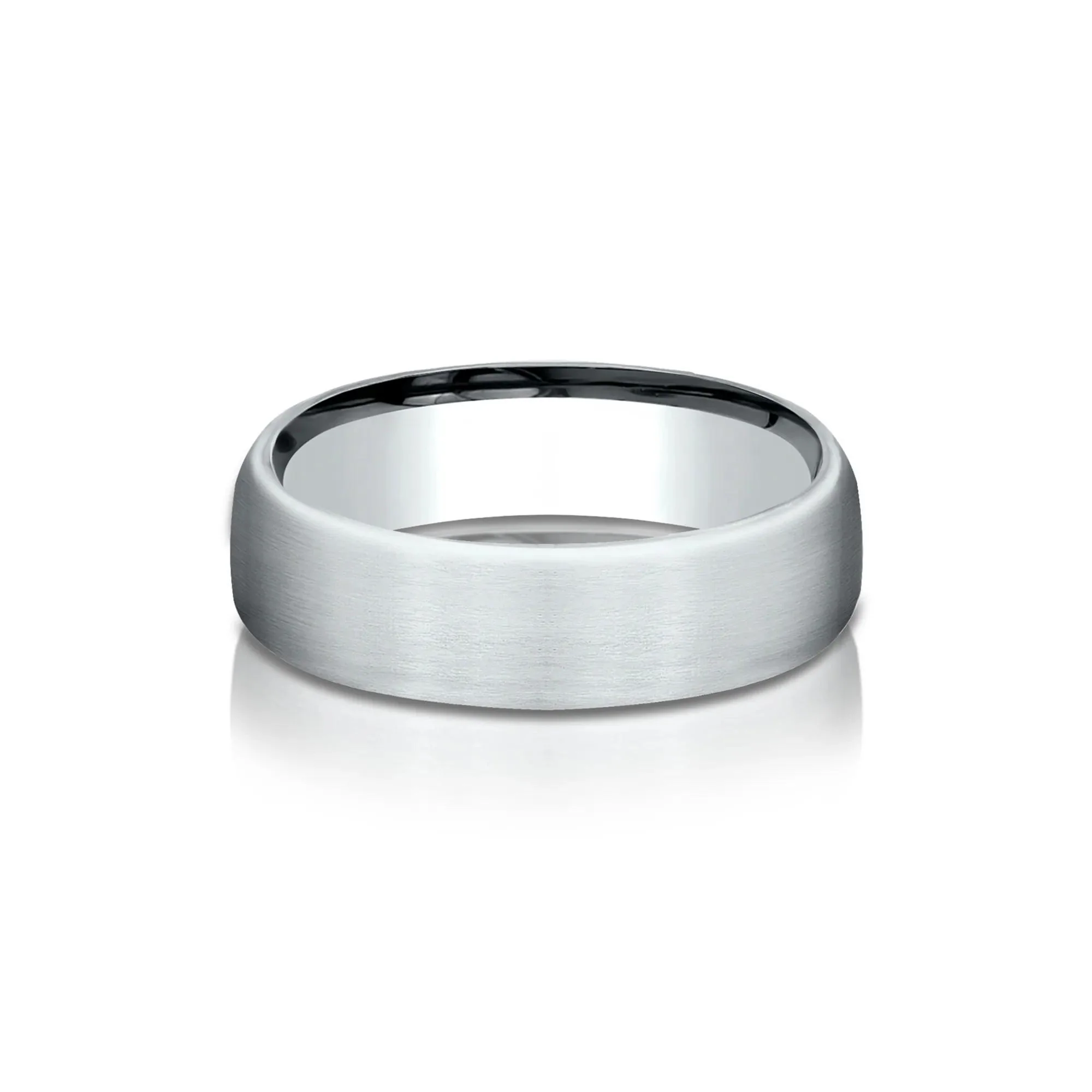 Wedding Band Ring 14K White Gold Size 9 6.5mm