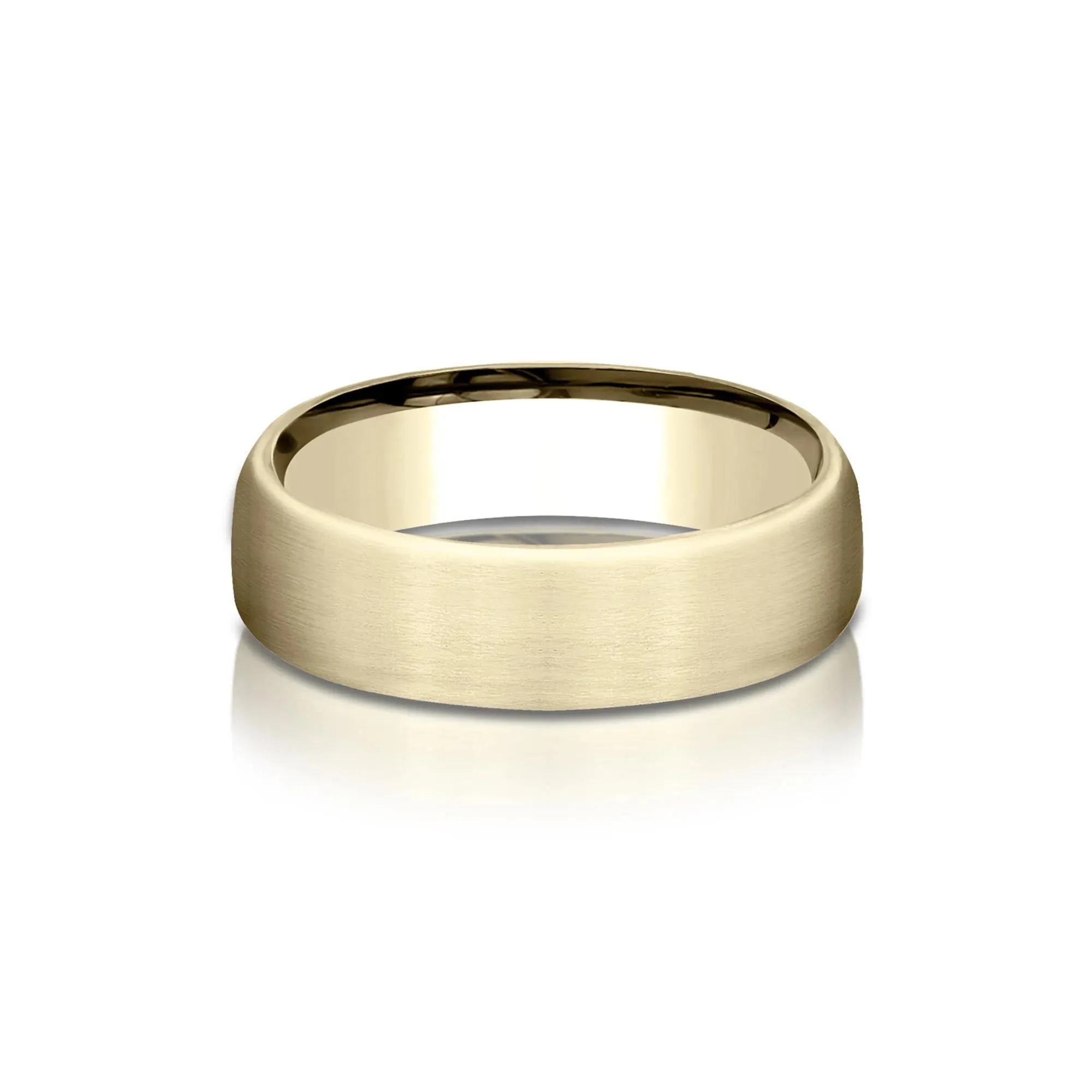 Wedding Band Ring 14K Yellow Gold Size 7.5 6.5mm