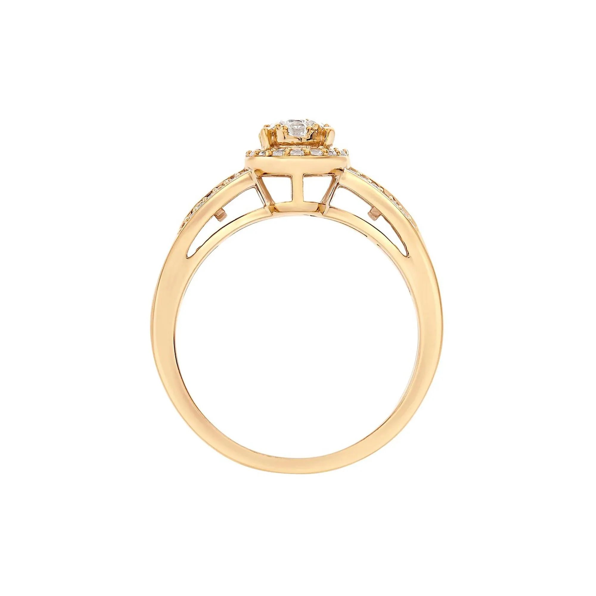 1/2 CT. Tw. Diamond Ring 10K Yellow Gold Round Brilliant Cut Size 8.5 - Image 2