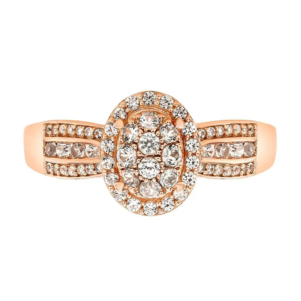 1/2 CT. Tw. Diamond Ring 10K Rose Gold Round Brilliant Cut Size 6.5