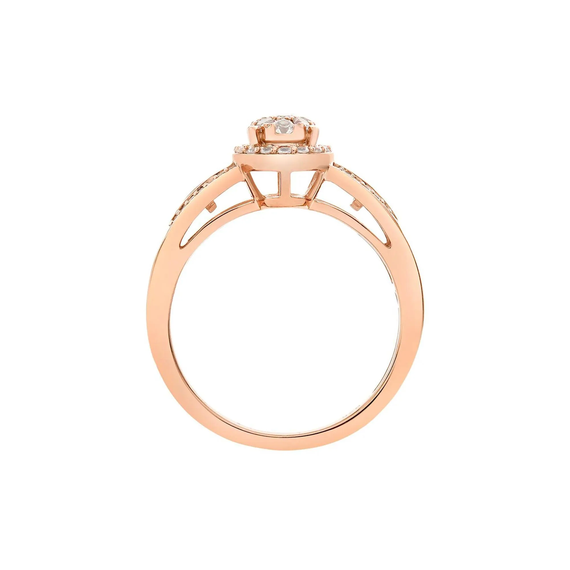 1/2 CT. Tw. Diamond Ring 10K Rose Gold Round Brilliant Cut Size 7.5 - Image 2
