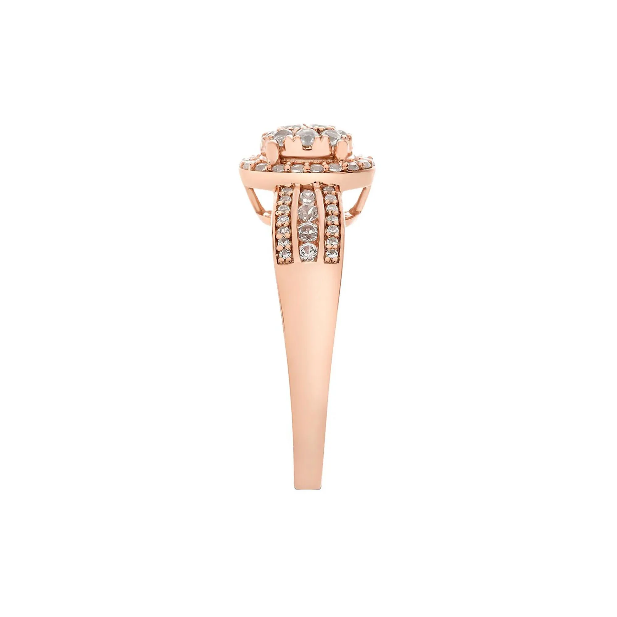 1/2 CT. Tw. Diamond Ring 10K Rose Gold Round Brilliant Cut Size 8.5 - Image 3
