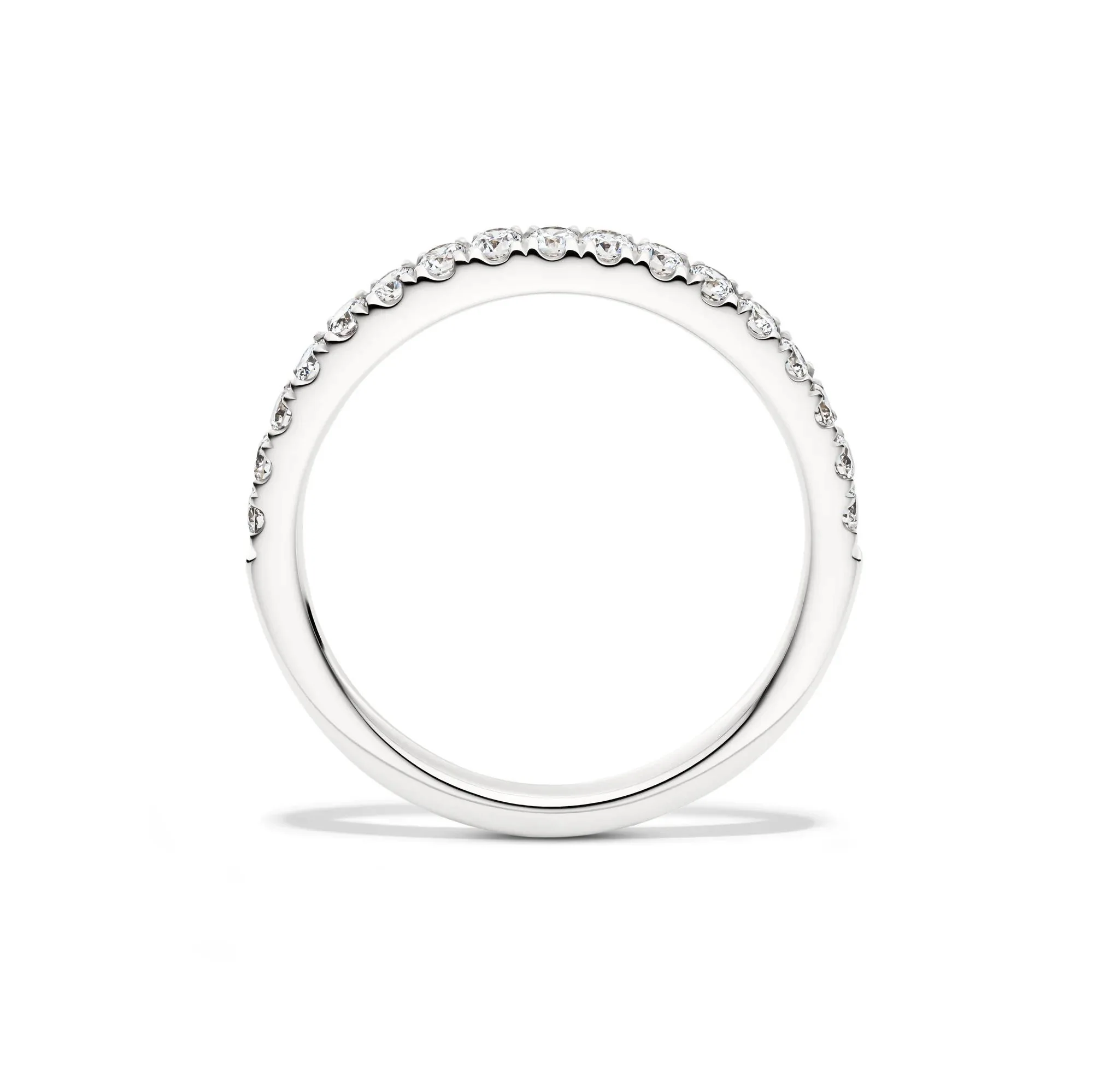 1/3 CT. Tw. Lab Grown Diamond Band Ring 14K White Gold Round Brilliant Cut Size 7.5 1mm - Image 2