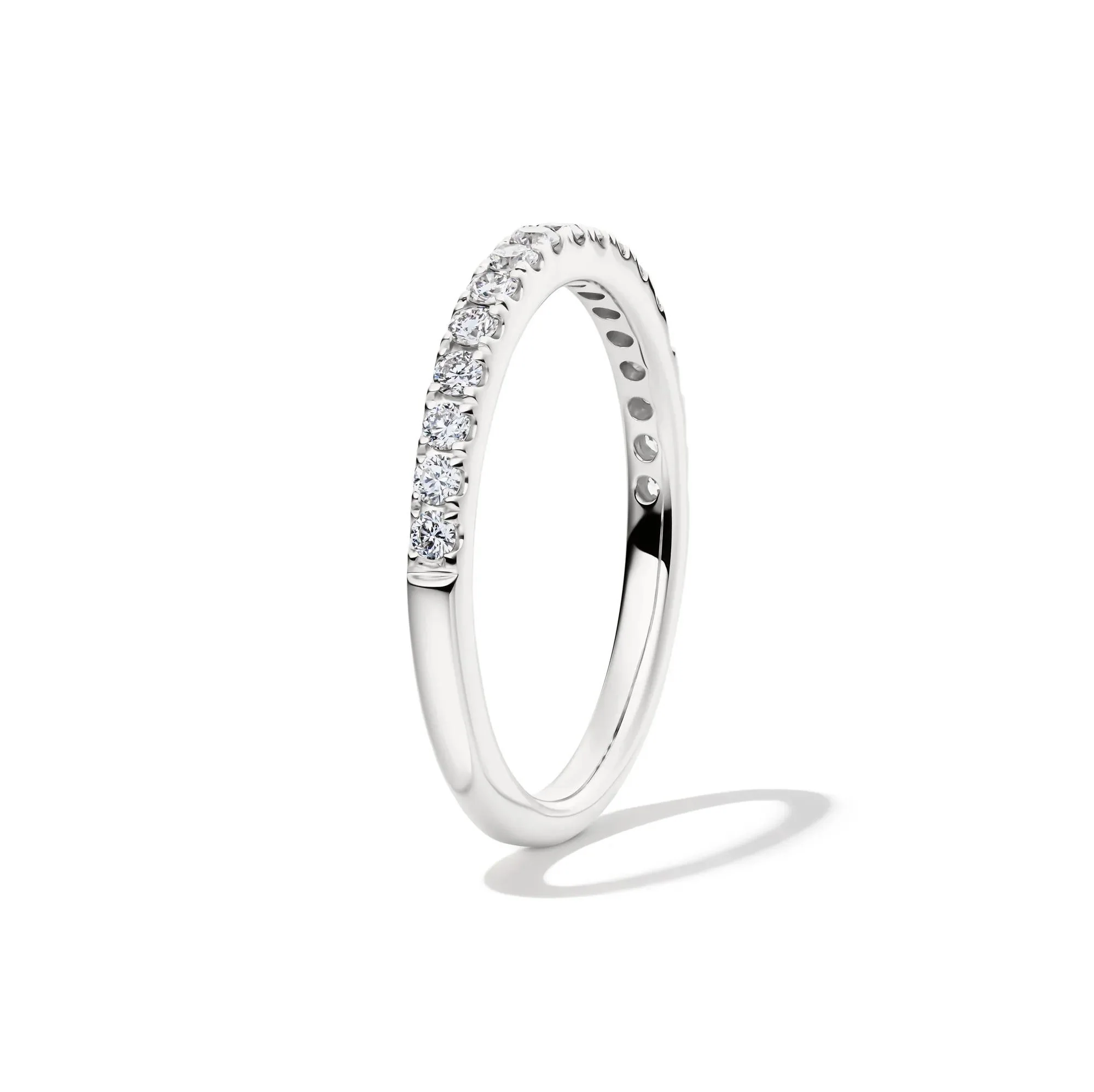 1/3 CT. Tw. Lab Grown Diamond Band Ring 14K White Gold Round Brilliant Cut Size 7.5 1mm - Image 3
