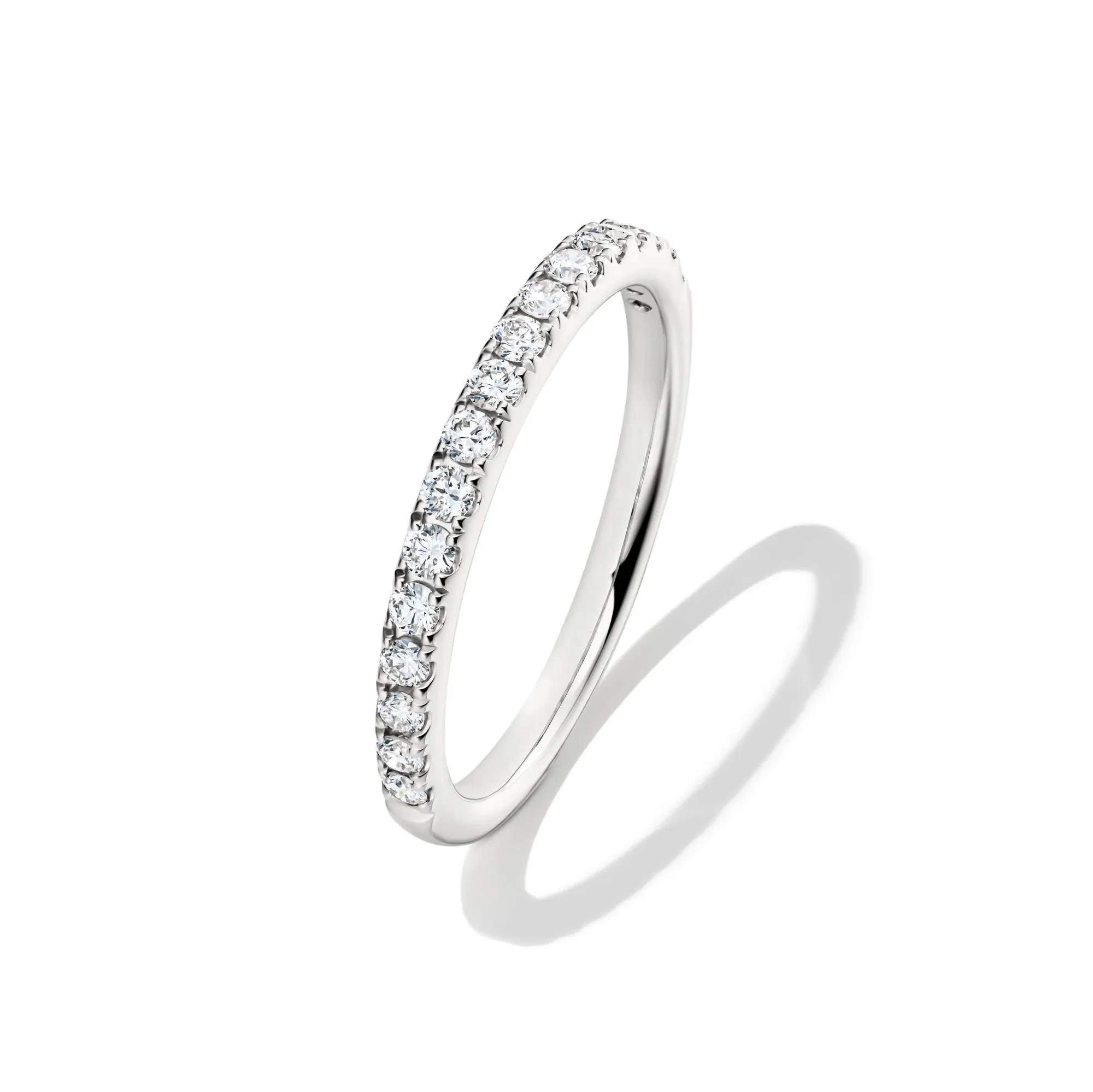 1/3 CT. Tw. Lab Grown Diamond Band Ring 14K White Gold Round Brilliant Cut Size 8 1mm - Image 4