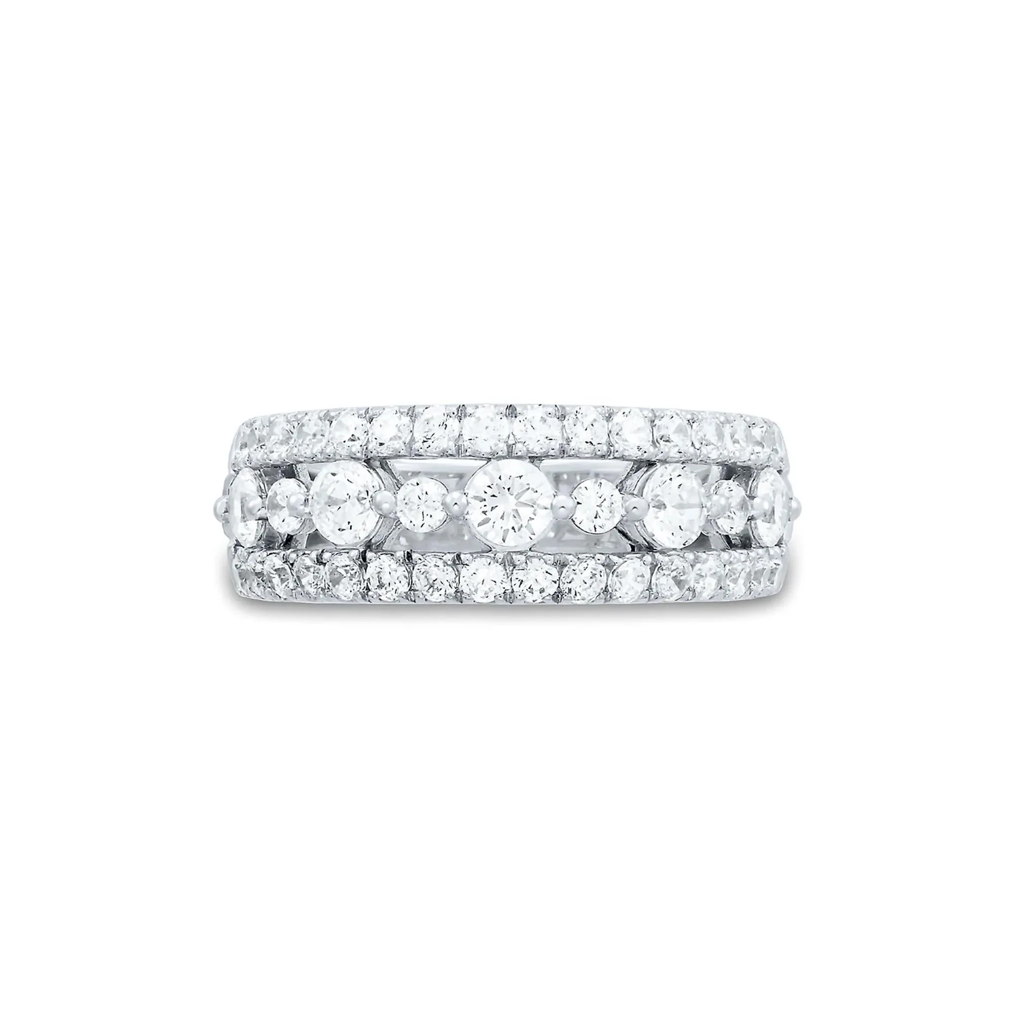 1/2 CT. Tw. Lab Grown Diamond Band Ring 14K White Gold Round Brilliant Cut Size 9