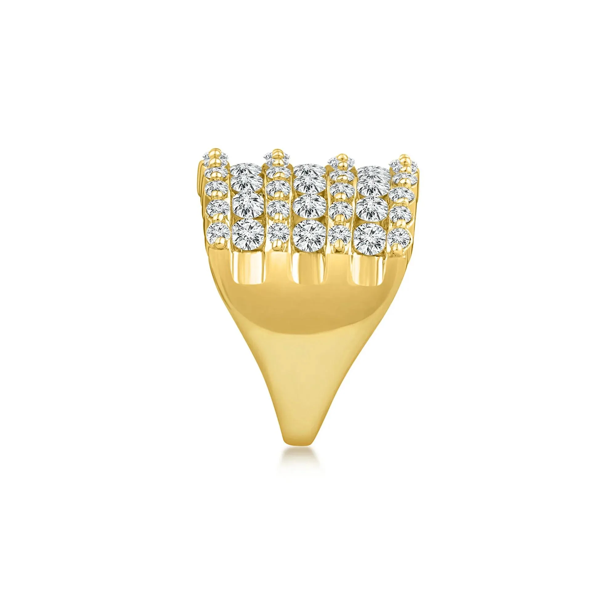 3 CT. Tw. Seven-Row Diamond Wedding Band Ring 10K Yellow Gold Round Brilliant Cut Size 8 - Image 3