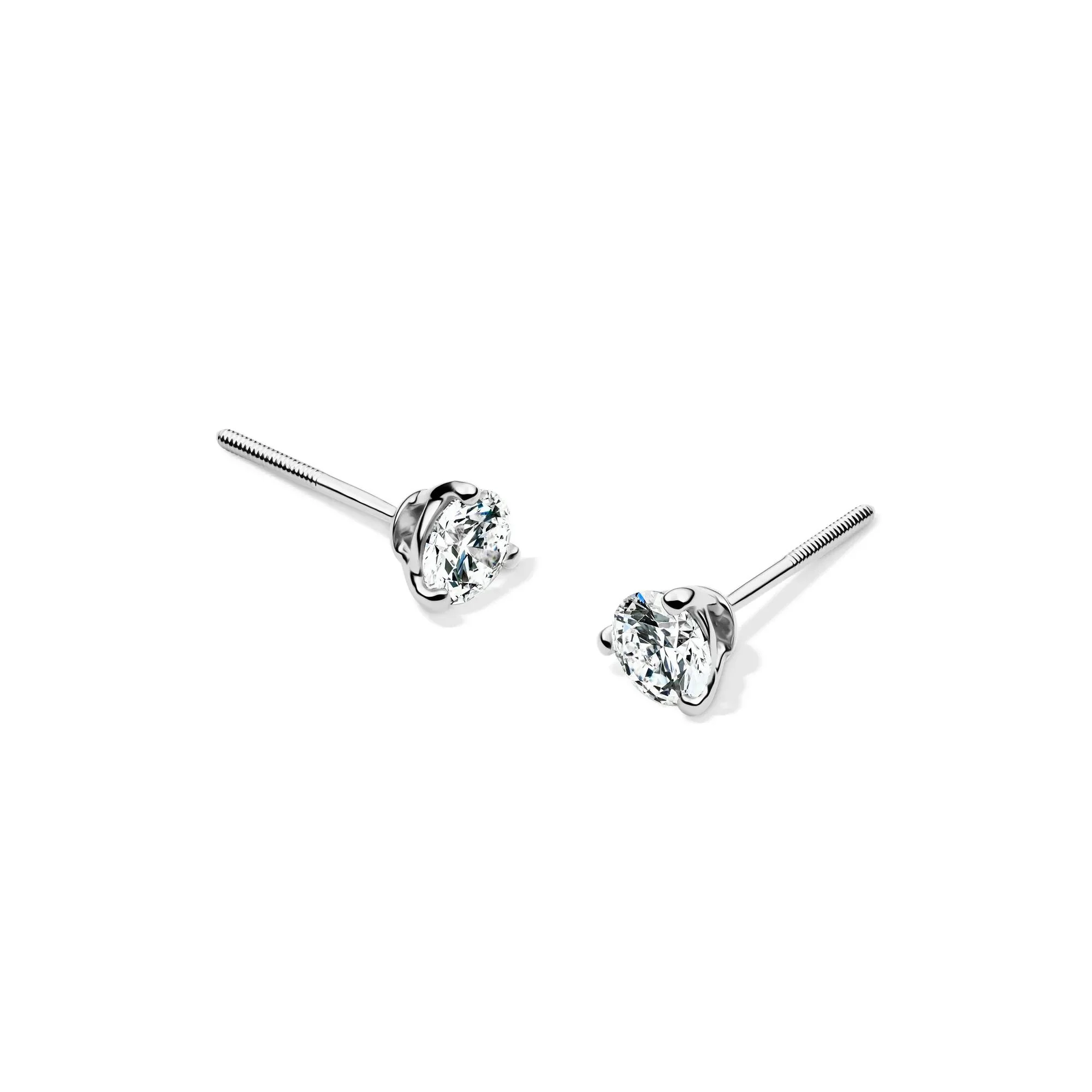 1/2 CT. Tw. Lab Grown Diamond Martini Stud Earrings 14K White Gold Size 4.20mm