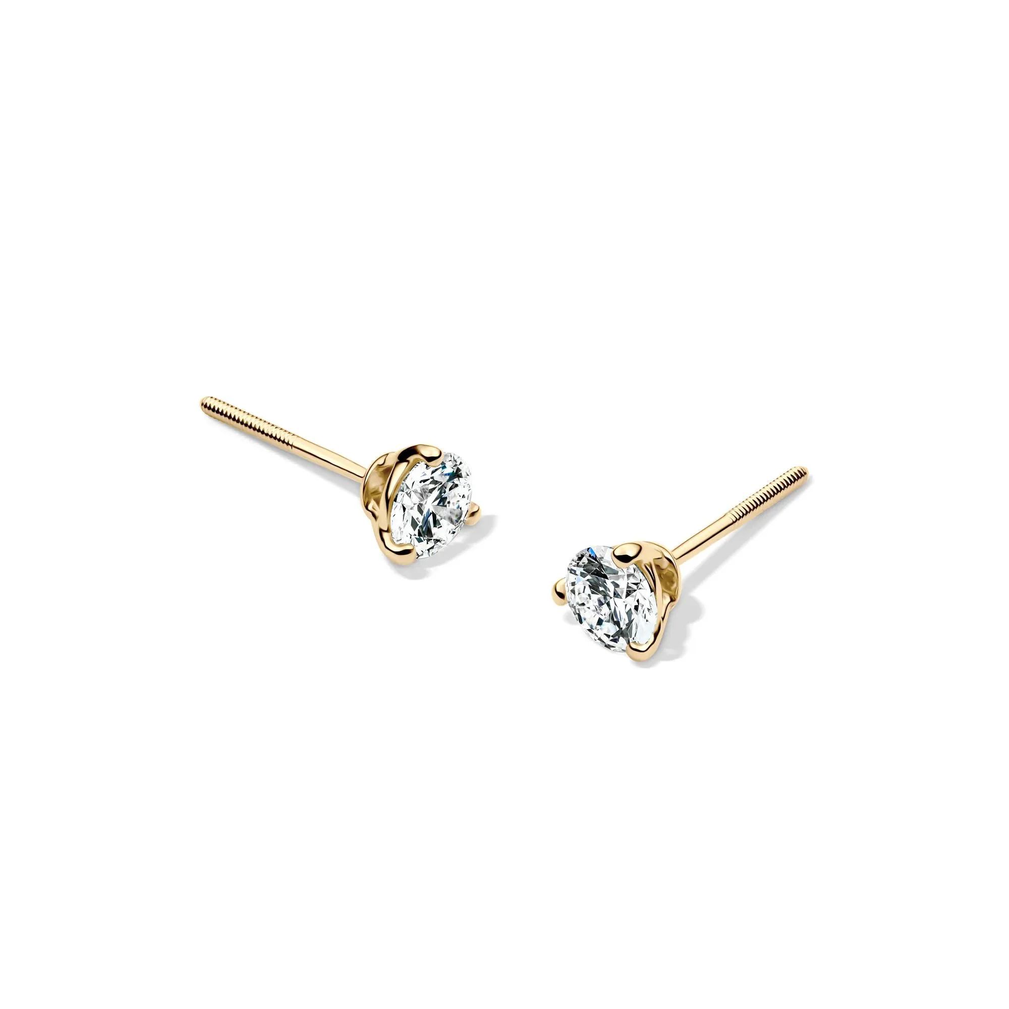1/2 CT. Tw. Lab Grown Diamond Martini Stud Earrings 14K Yellow Gold Size 4.20mm