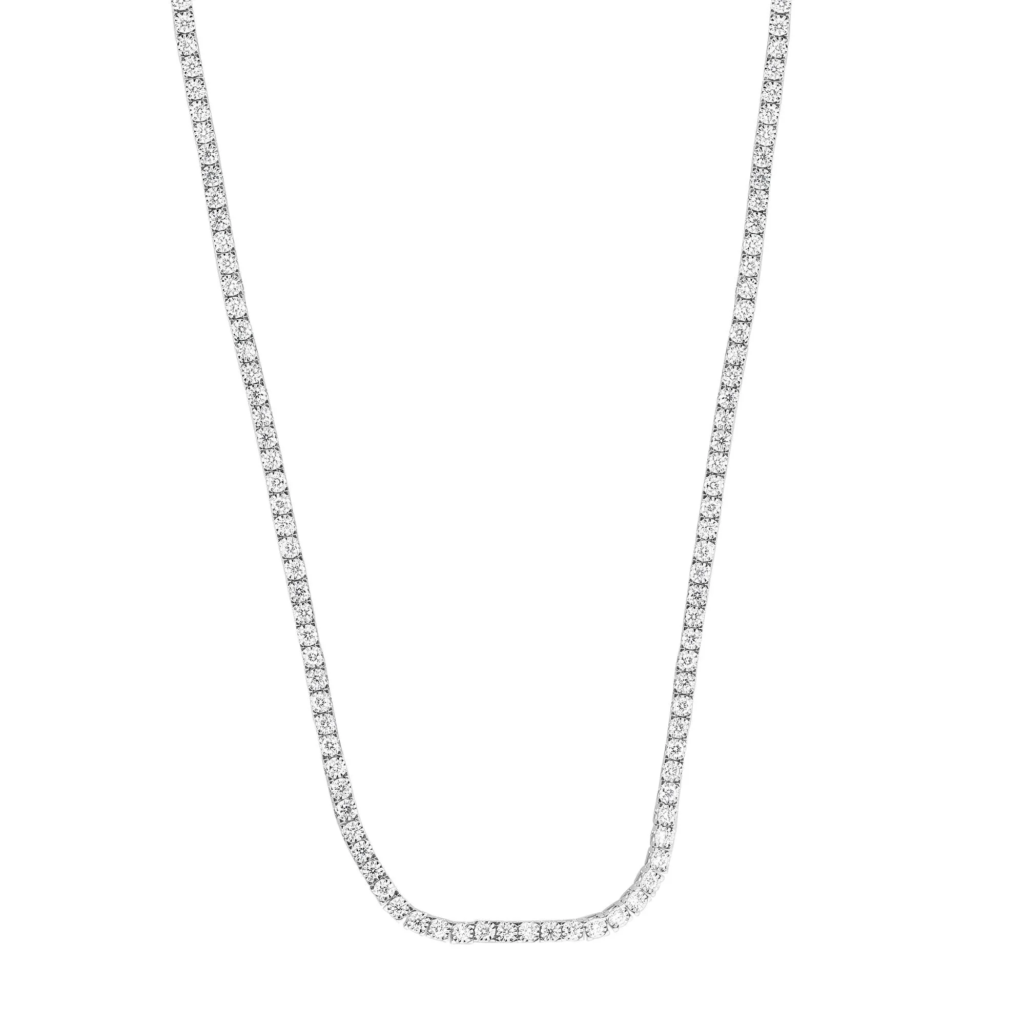 7 CT. Tw. Lab Grown Diamond Tennis Necklace 10K White Gold Size 22"