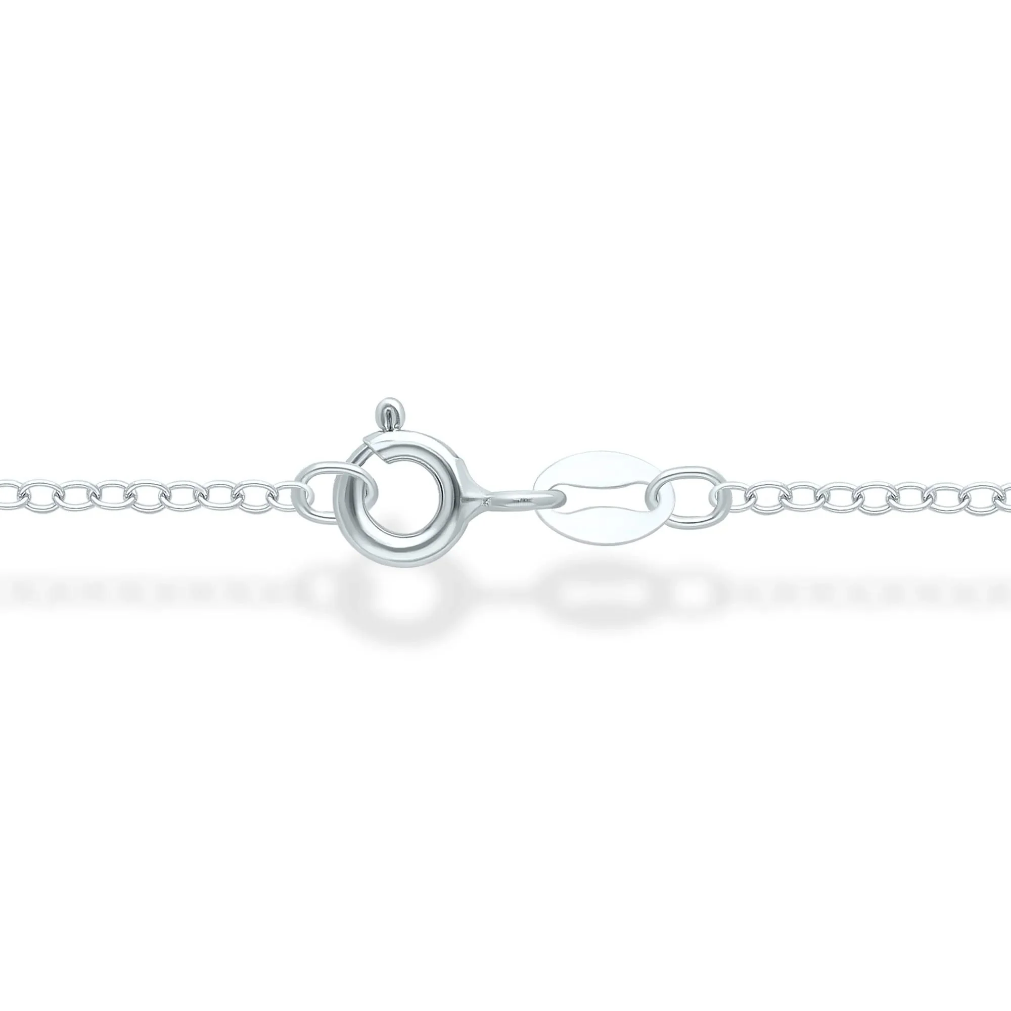 Bee Pendant Necklace with Diamond Accents .925 Sterling Silver White Size 18" - Image 3