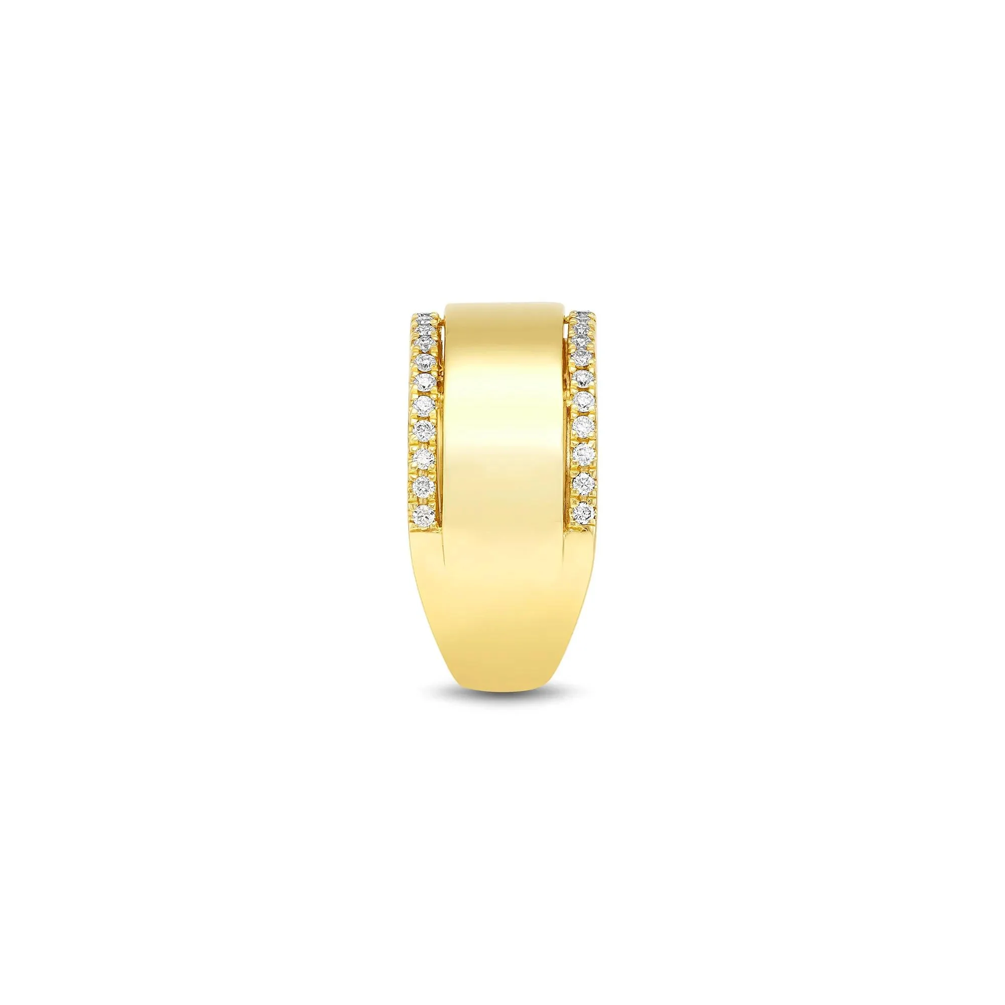 1/3 CT. Tw. Lab Grown Diamond High Polish Band Ring 10K Yellow Gold Round Brilliant Cut Size 6.5 2mm - Image 2