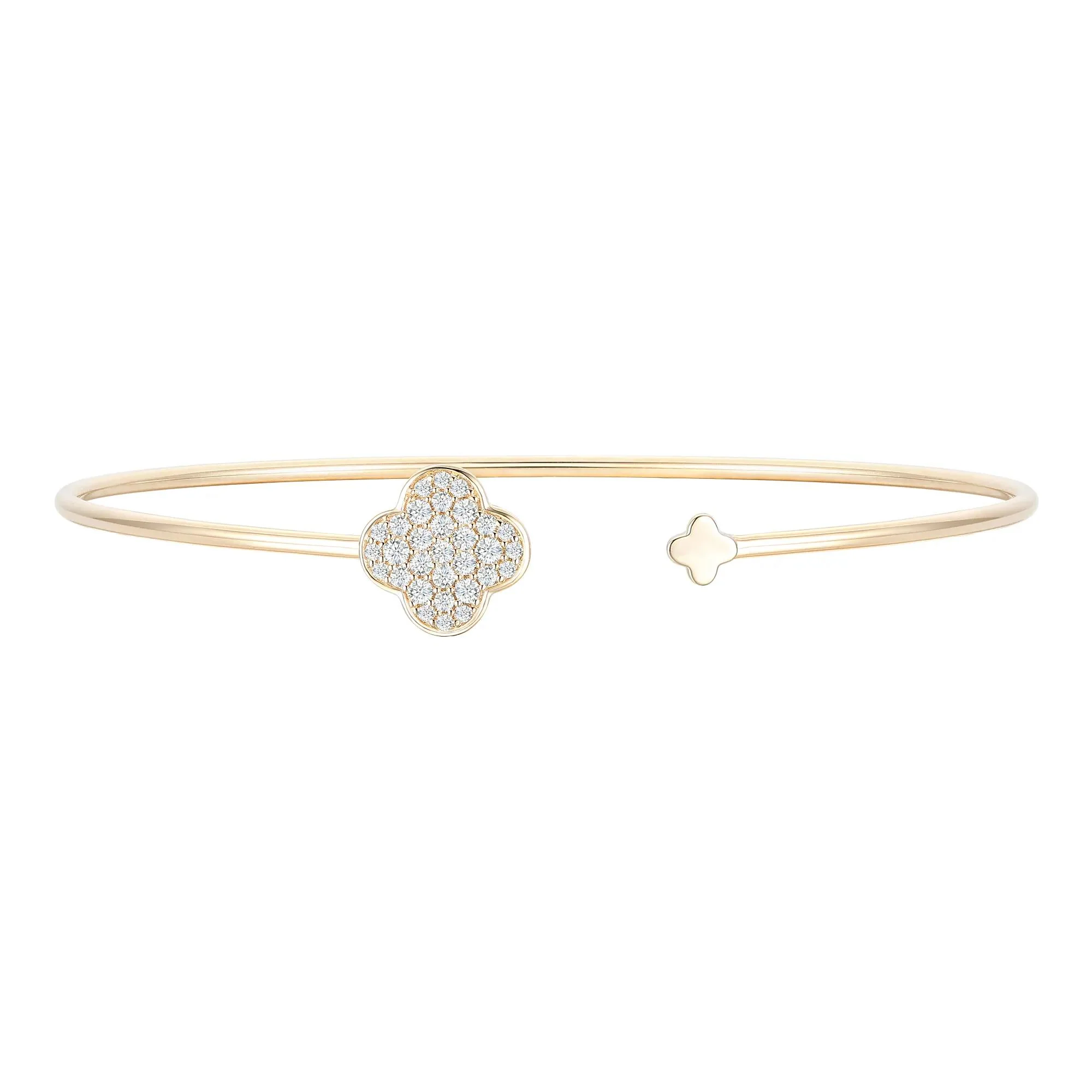 1/3 CT. Tw. Diamond Clover Bracelet 10K Yellow Gold Size 11.50mm