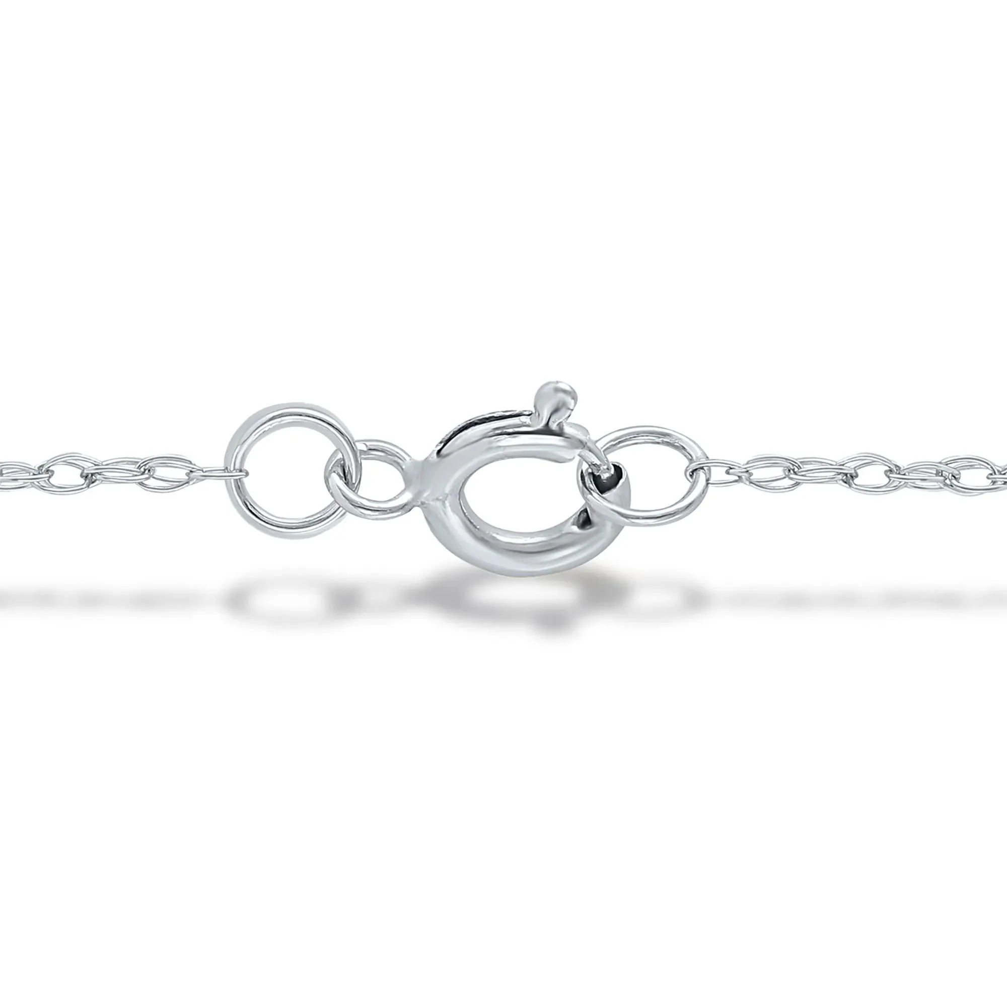 Diamond Accent Initial X Pendant Necklace 10K White Gold Size 18" - Image 3