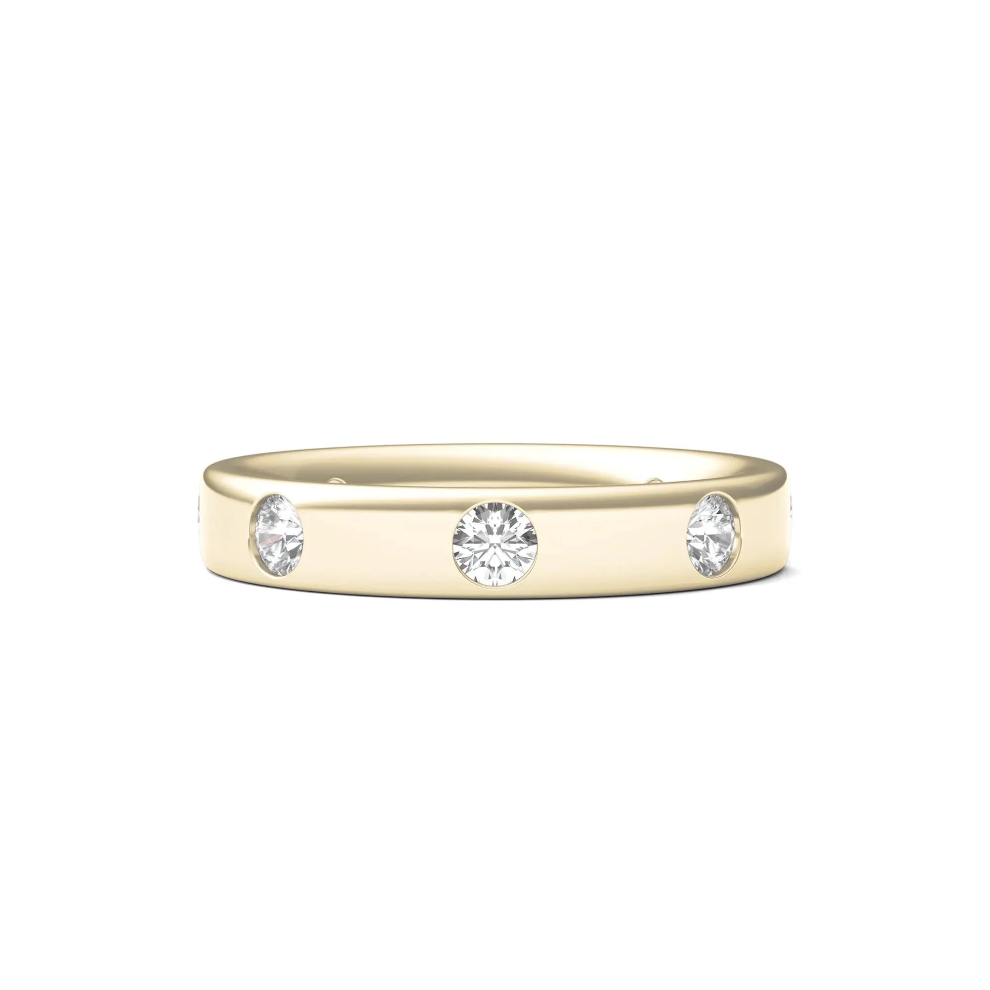 3/4 CT. Tw. Lab Grown Diamond Anniversary Band Ring 14K Yellow Gold Round Brilliant Cut Size 8.5 4mm