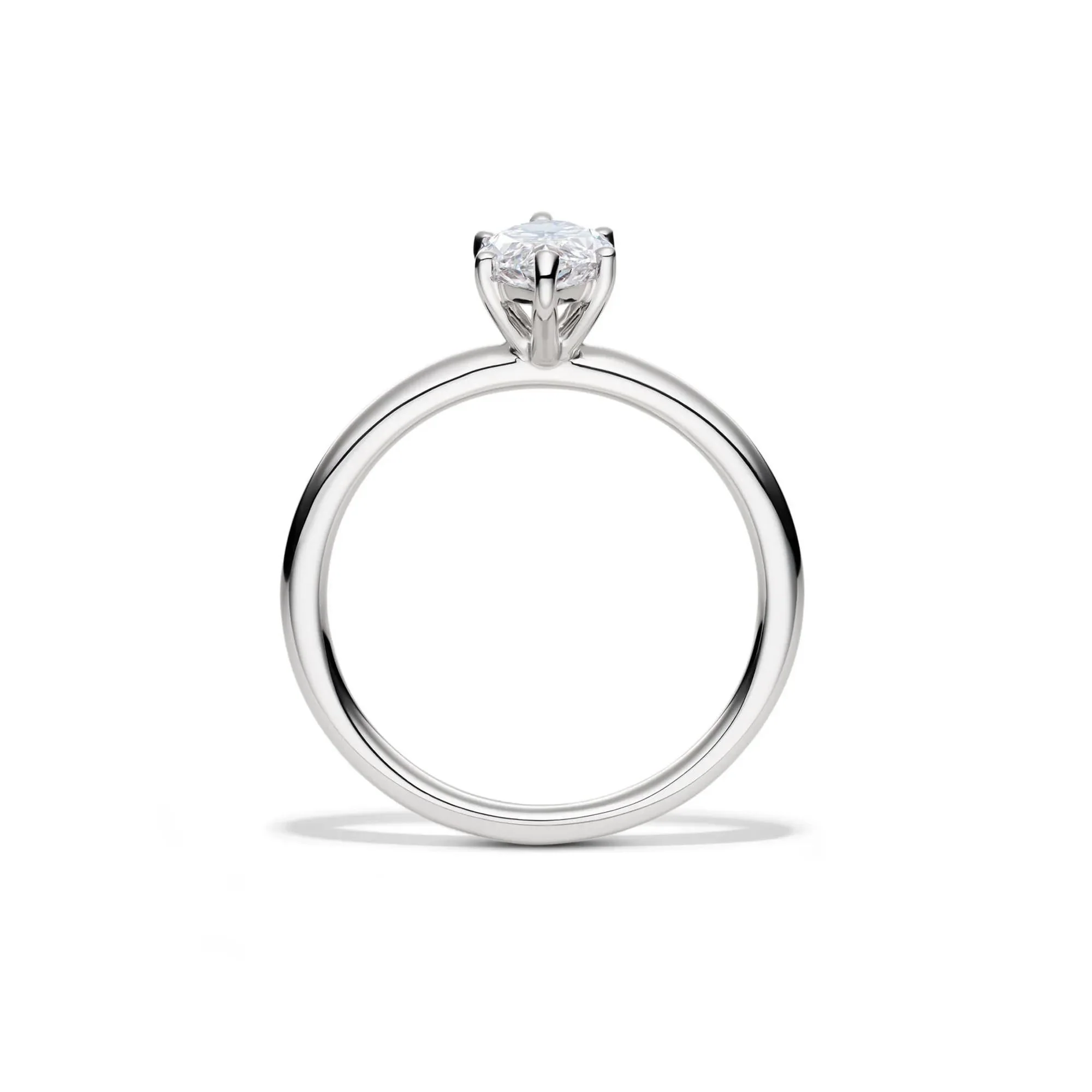 Lab Grown Diamond Marquise Engagement Ring Solitaire 14K White Gold (1 CT.) Size 10 2mm - Image 2