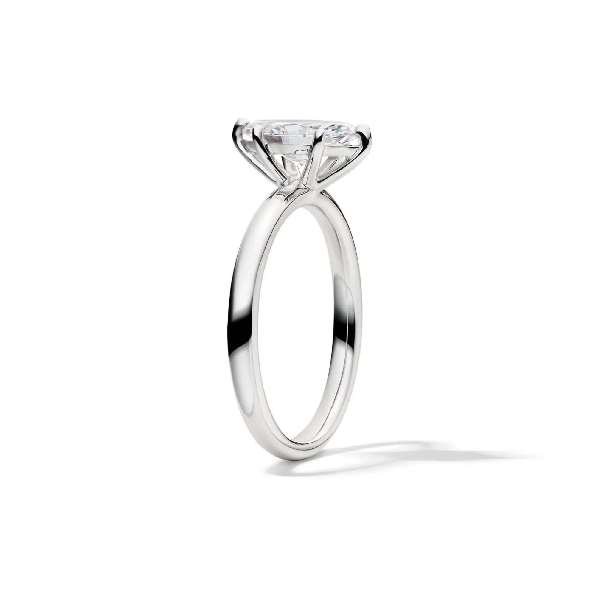 Lab Grown Diamond Marquise Engagement Ring Solitaire 14K White Gold (1 CT.) Size 5.5 2mm - Image 3